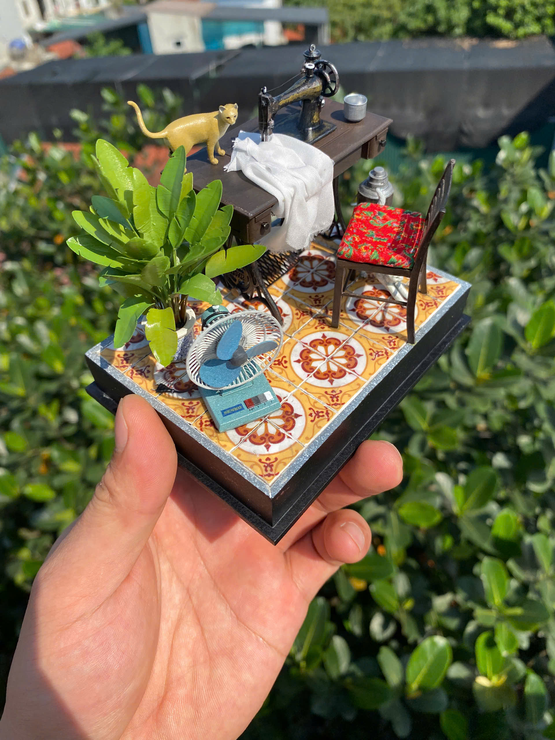 Mô hình góc may nhỏ vintage