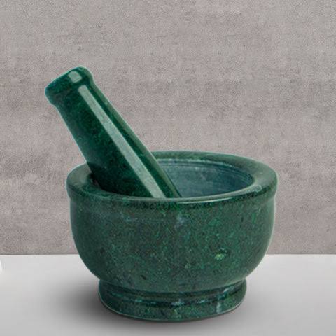 Green Marble Mortar and Pestle