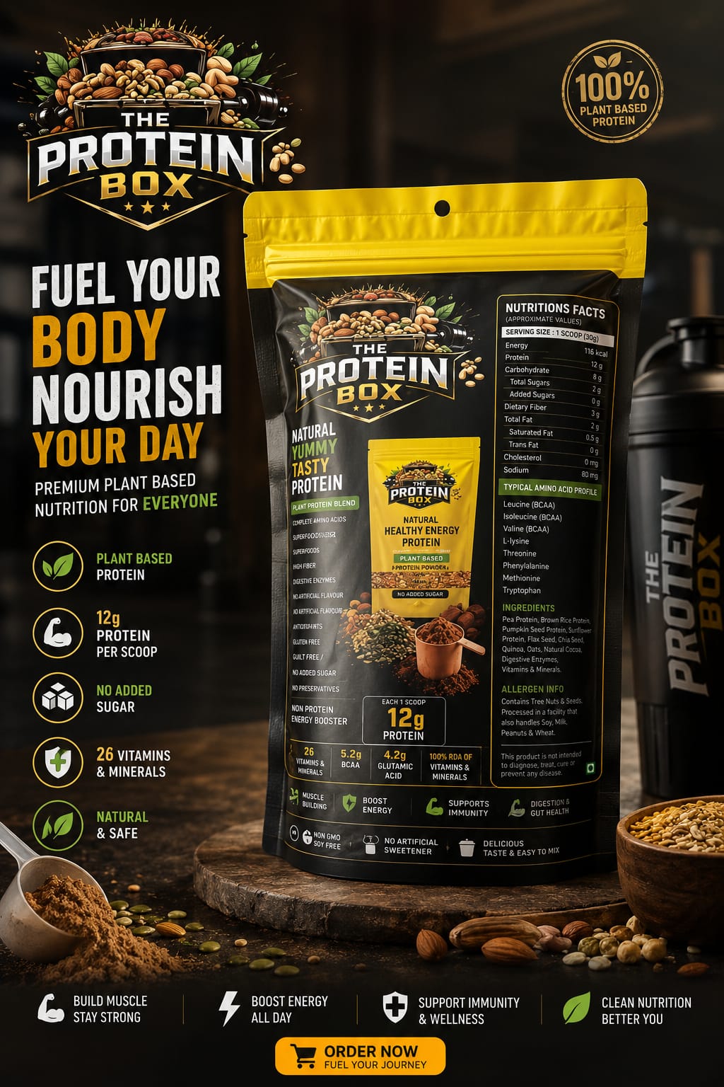 1Kg Protein Powder/Fuel Your Body. Power Your Day.