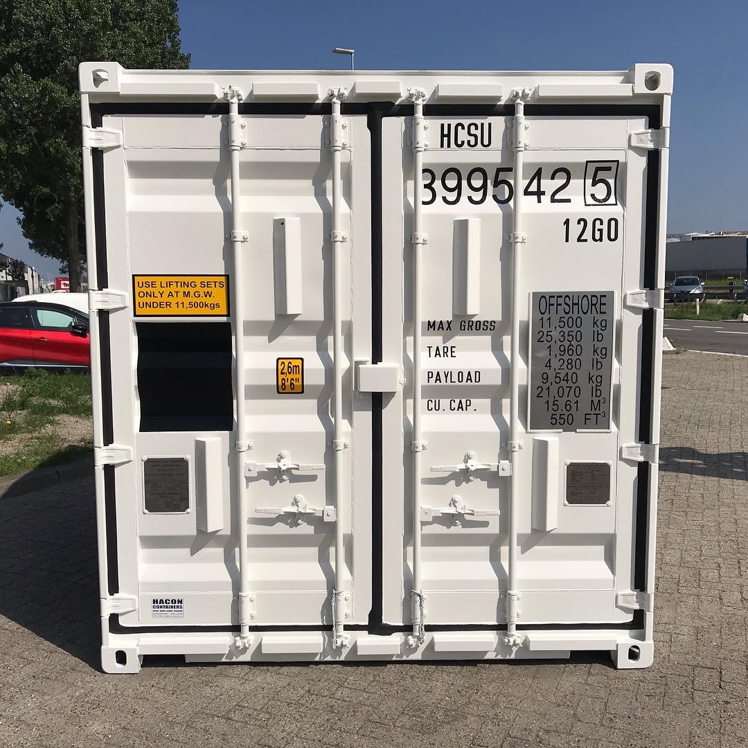White Refrigerated Shipping Container