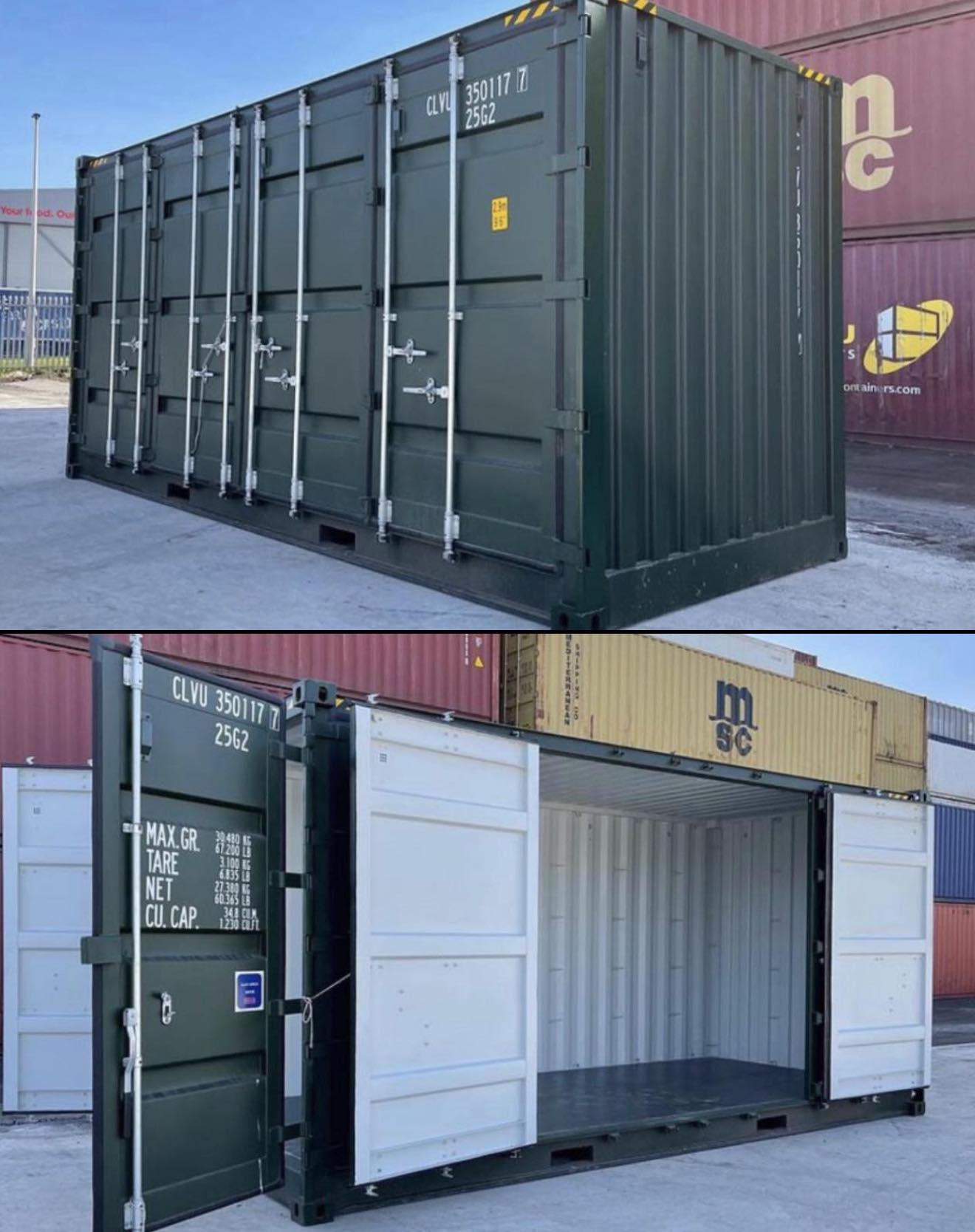 20ft Shipping Container Double Door