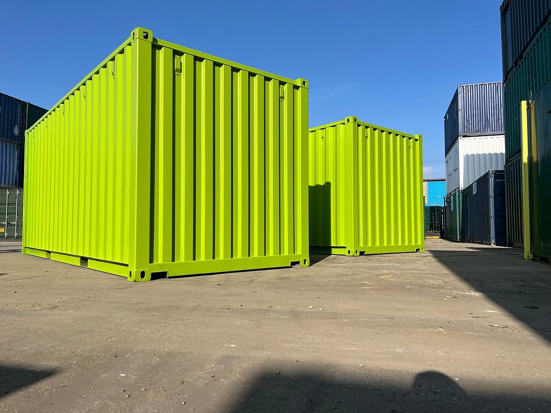 Bright Green Shipping Container