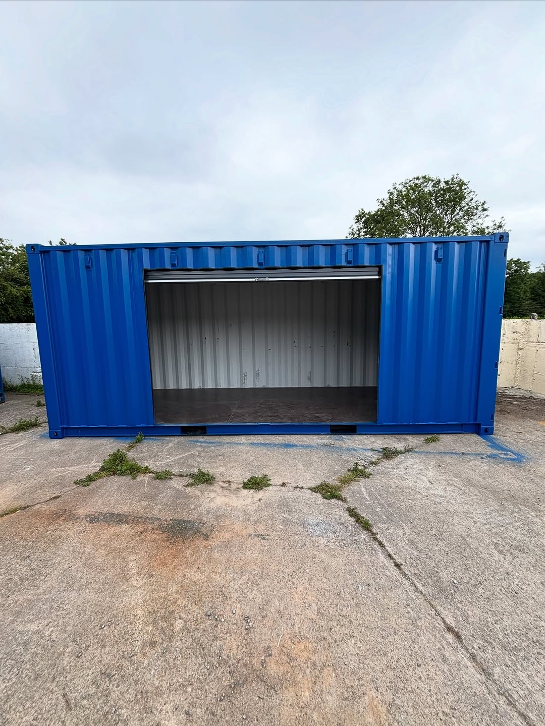 Blue Shipping Container Kiosk