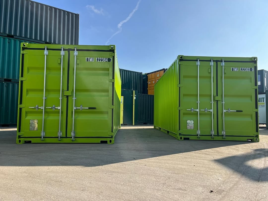 Bright Green Shipping Container