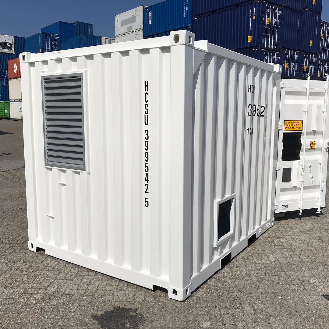 White Refrigerated Shipping Container