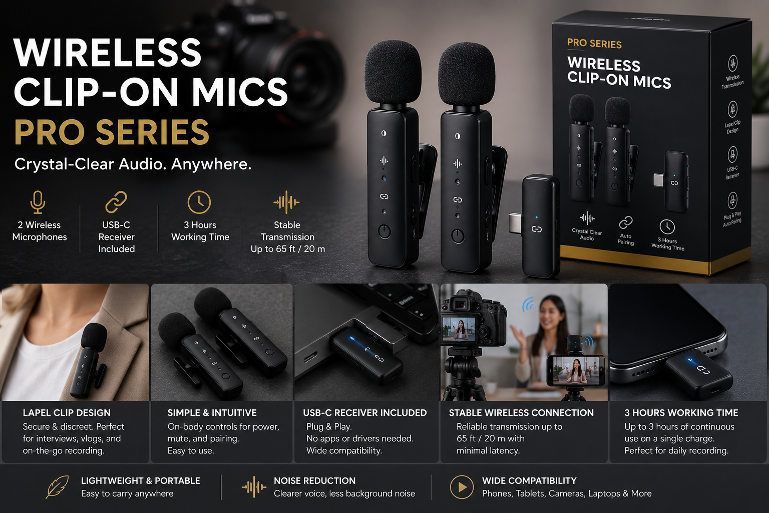 Wireless Clip-on Mics