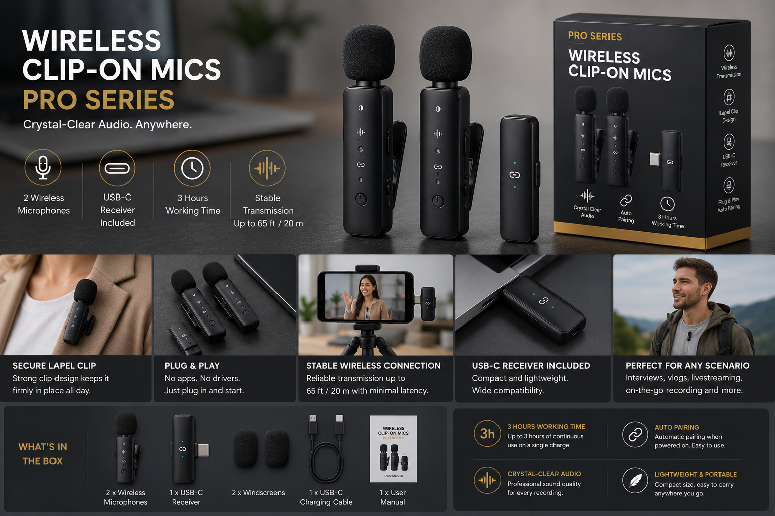 Wireless Clip-on Mics