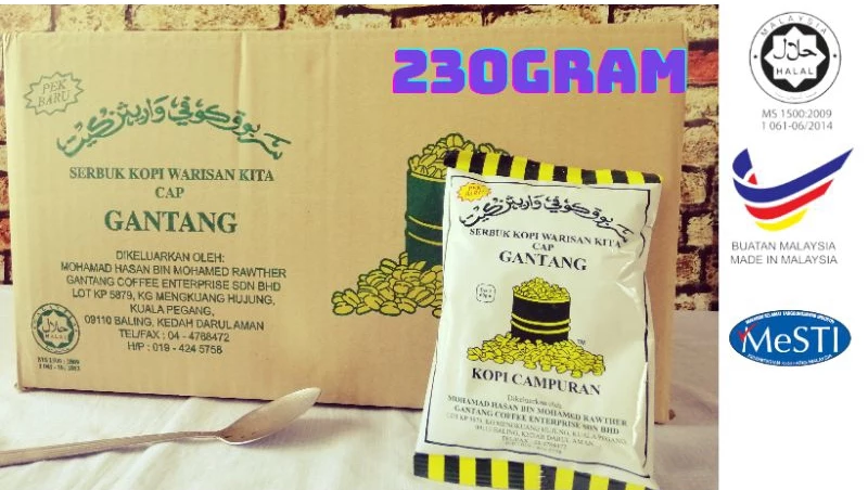 Kopi Cap Gantang 230 gram | Kopi | Kopi Kedah | Borong sekotak | Kopi Kampung