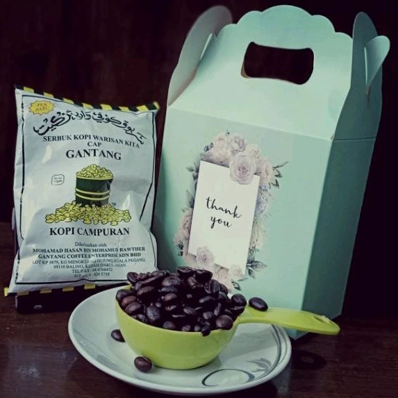 Pakej Doorgift Kopi Cap Gantang 60gram dan kotak ekslusif