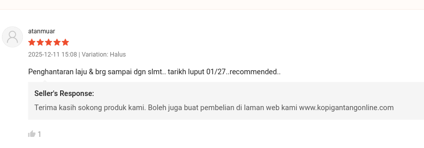 Kopi Cap Gantang 500 gram | Halus | Kasar | Kopi | Kopi Kedah | Borong sekotak | Kopi Kampung