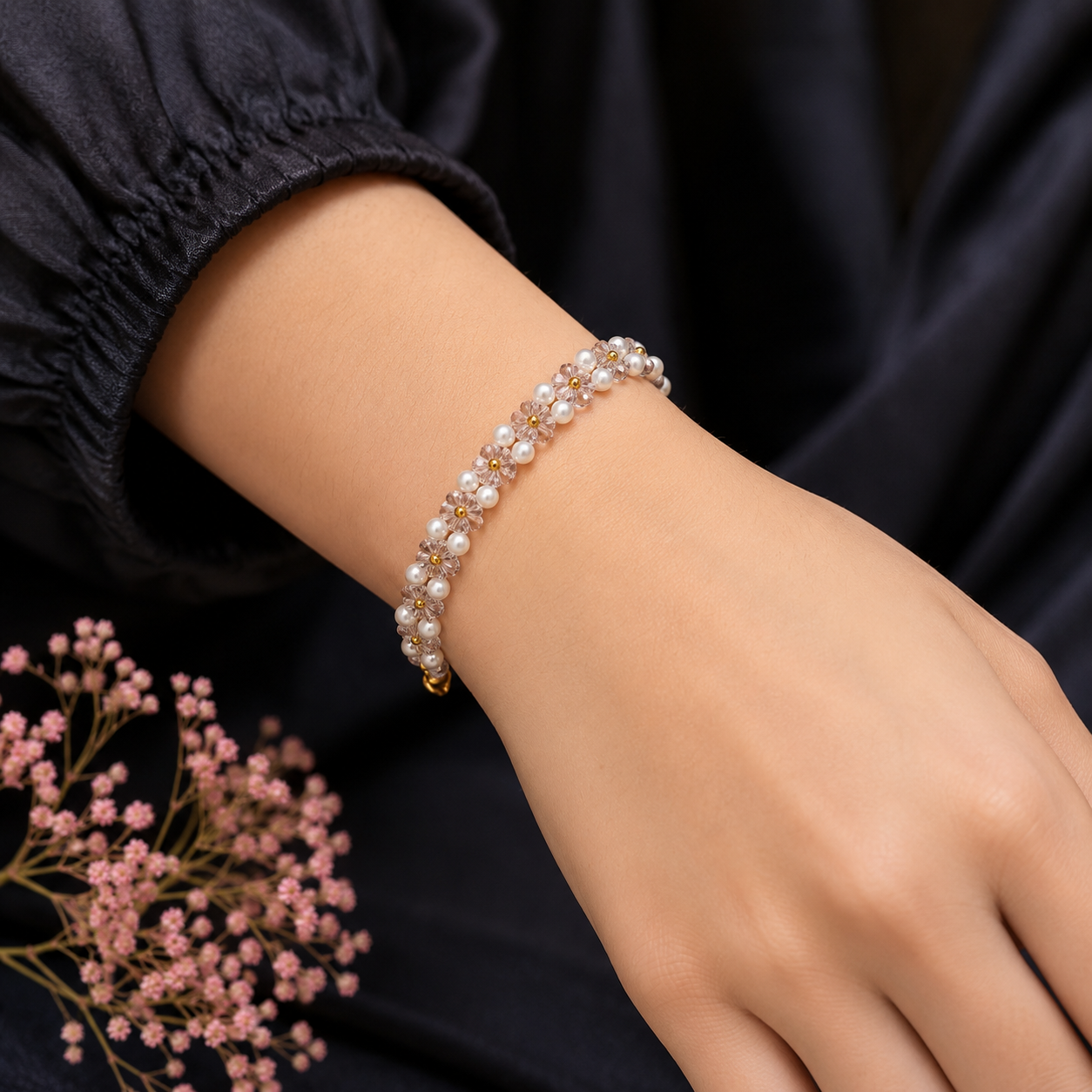 Blush Pearl Bloom Bracelet