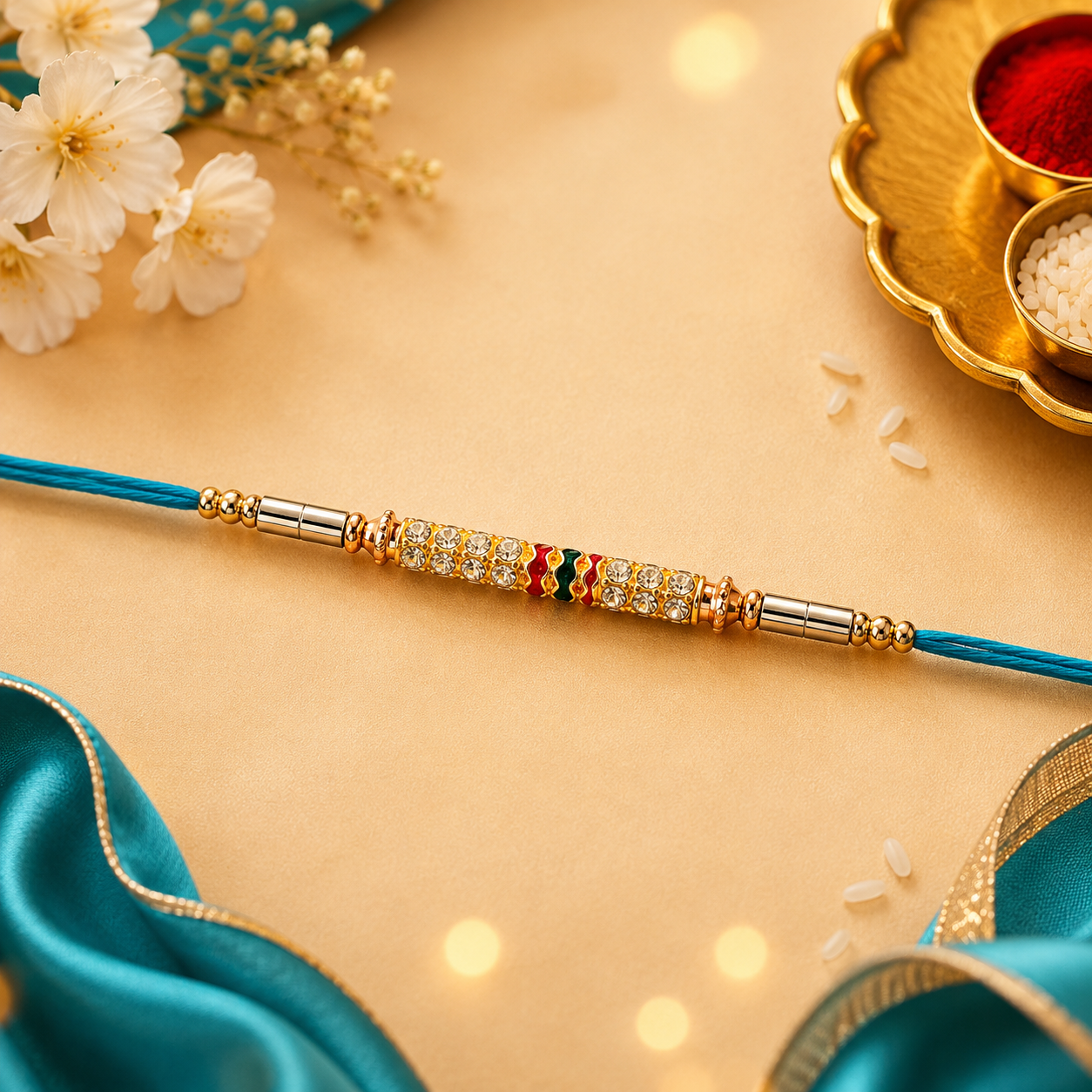 Royal Sapphire Crystal Rakhi