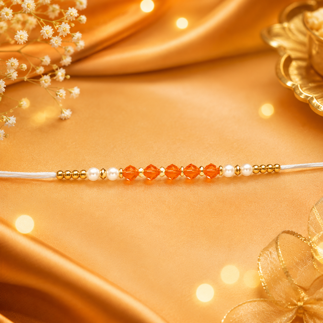 Elegant Crystal Bead Rakhi