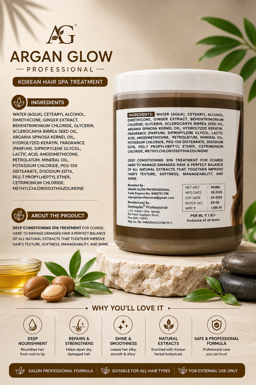 Argan Glow Professional Korean Hair Spa Treatment