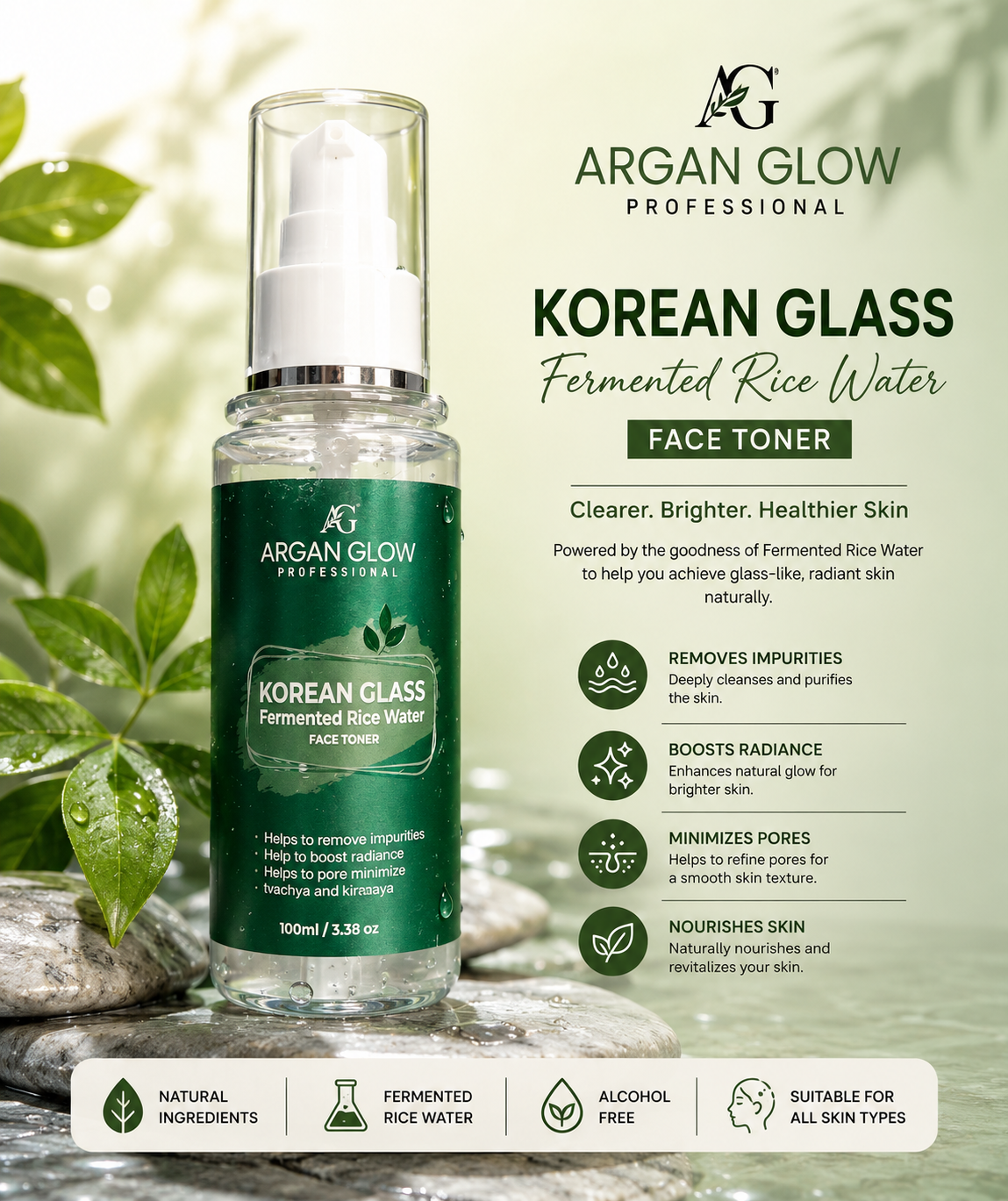 Korean Glass Fermented Rice Water Face Toner