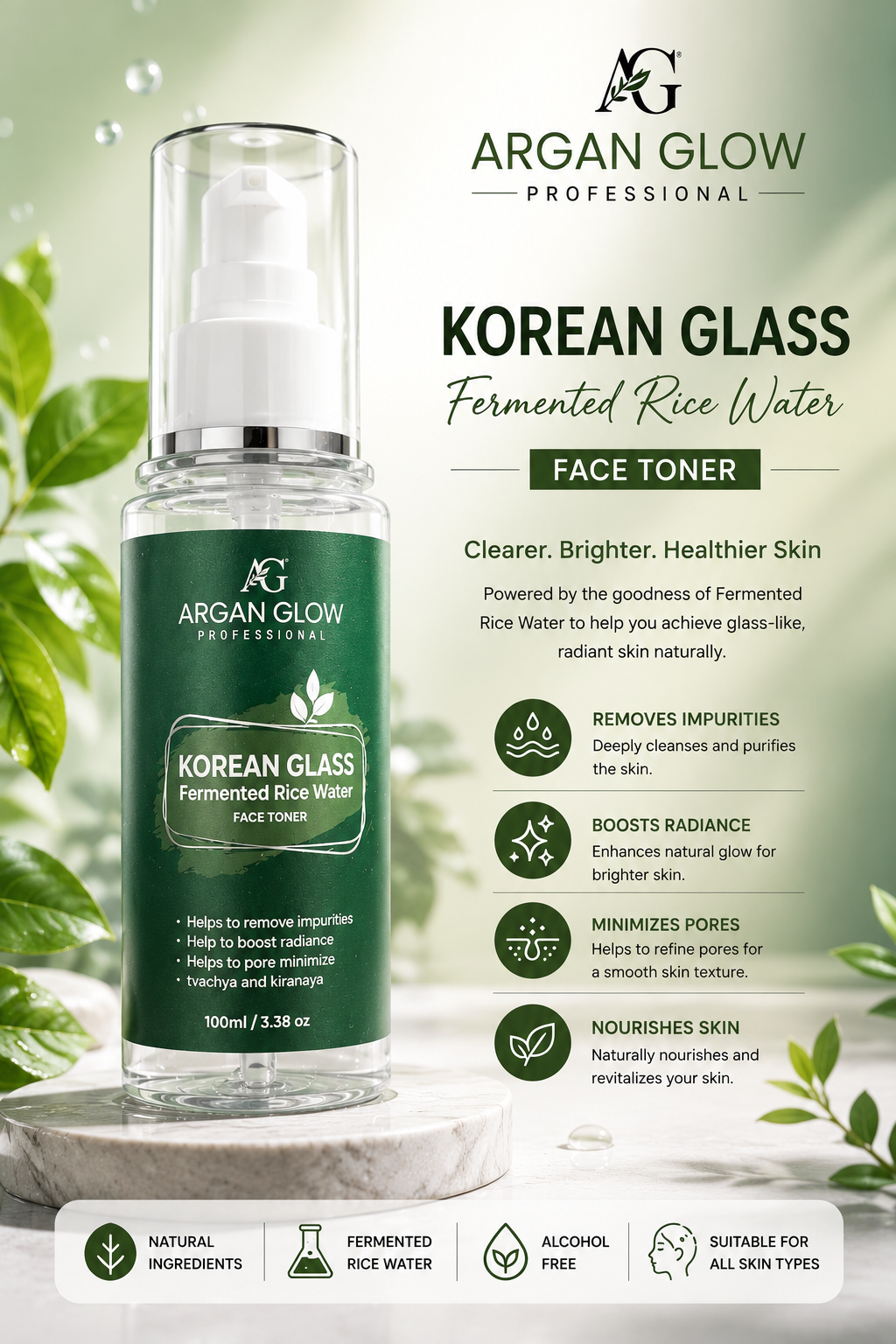Korean Glass Fermented Rice Water Face Toner
