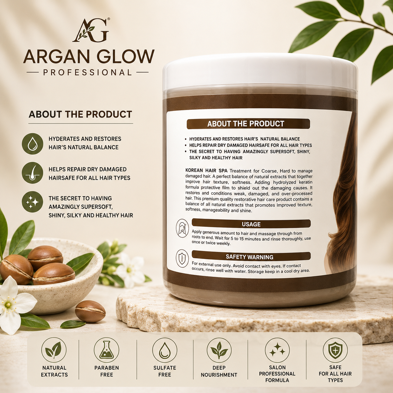Argan Glow Professional Korean Hair Spa Treatment