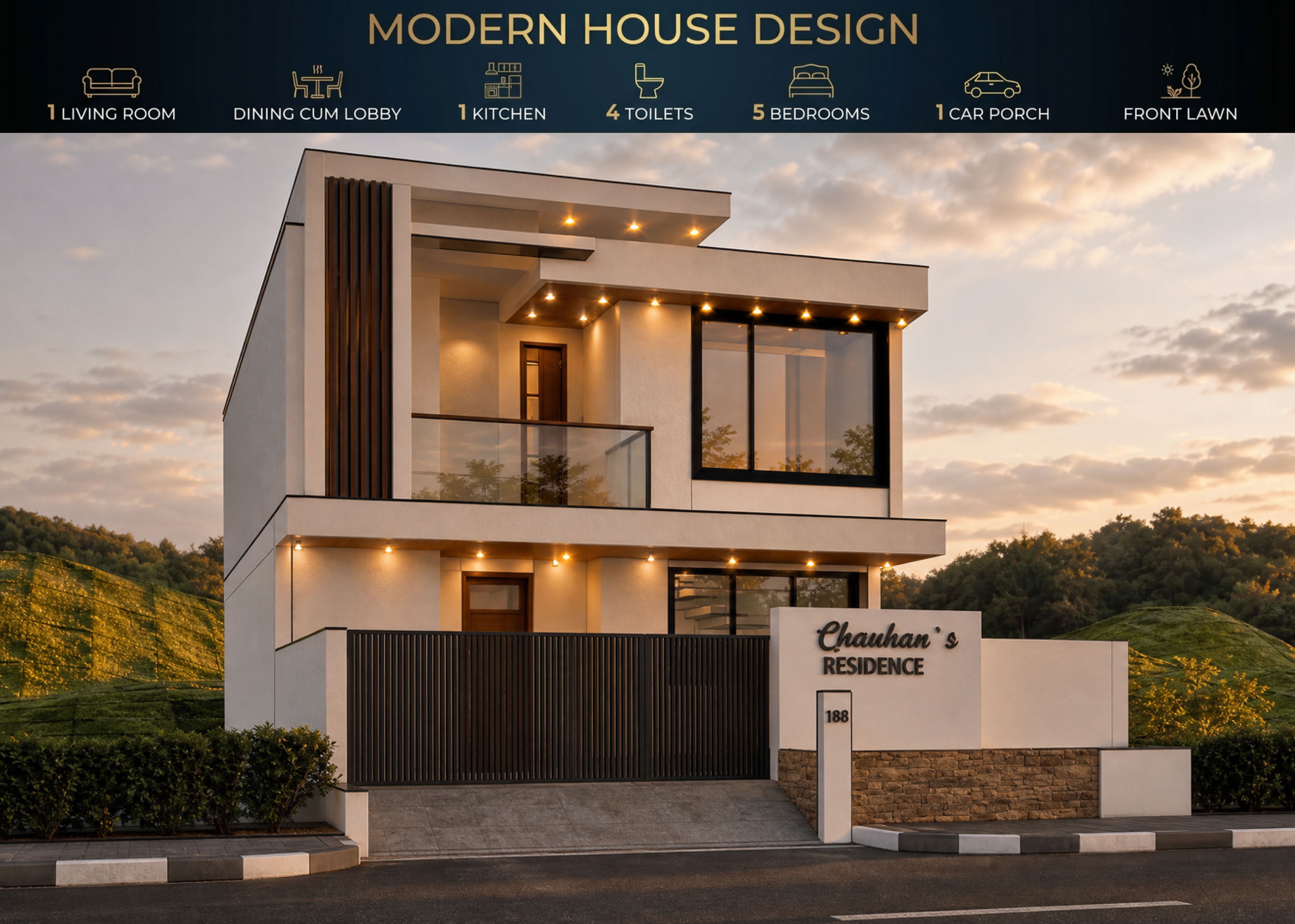 Modern Villa 01 (30X62ft)— Premium Architectural Bundle