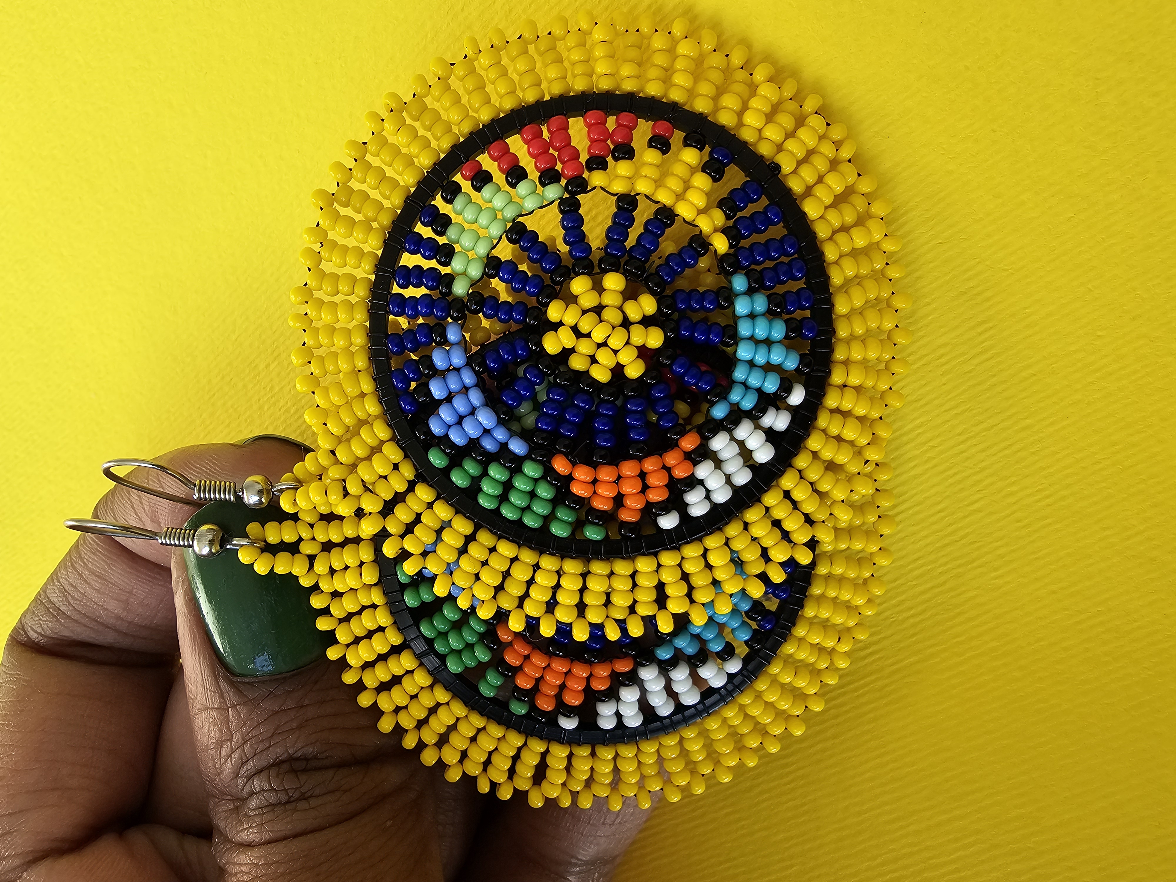 Colorful Beaded Hoop Earrings
