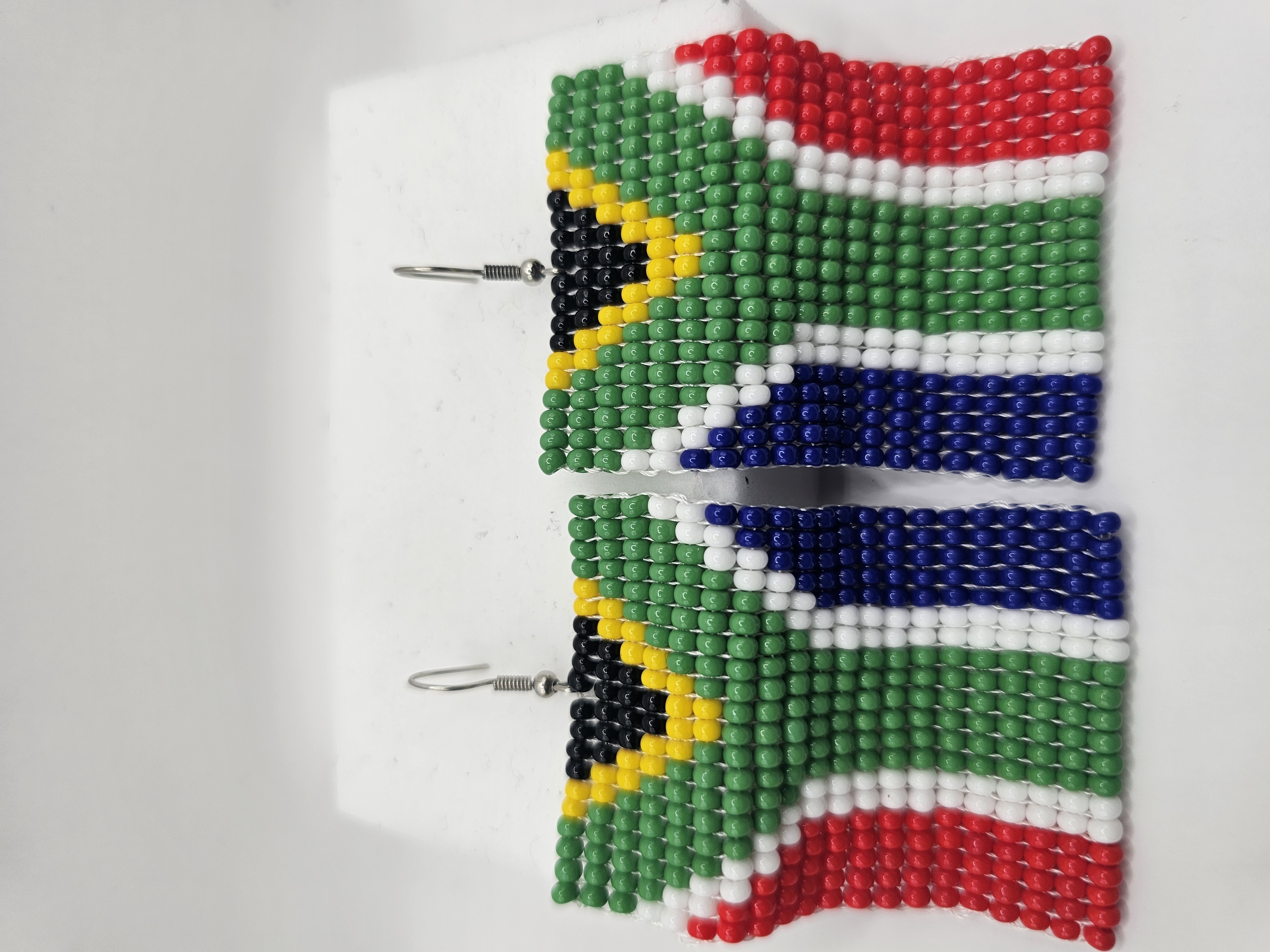 Beaded South African Flag Earrings