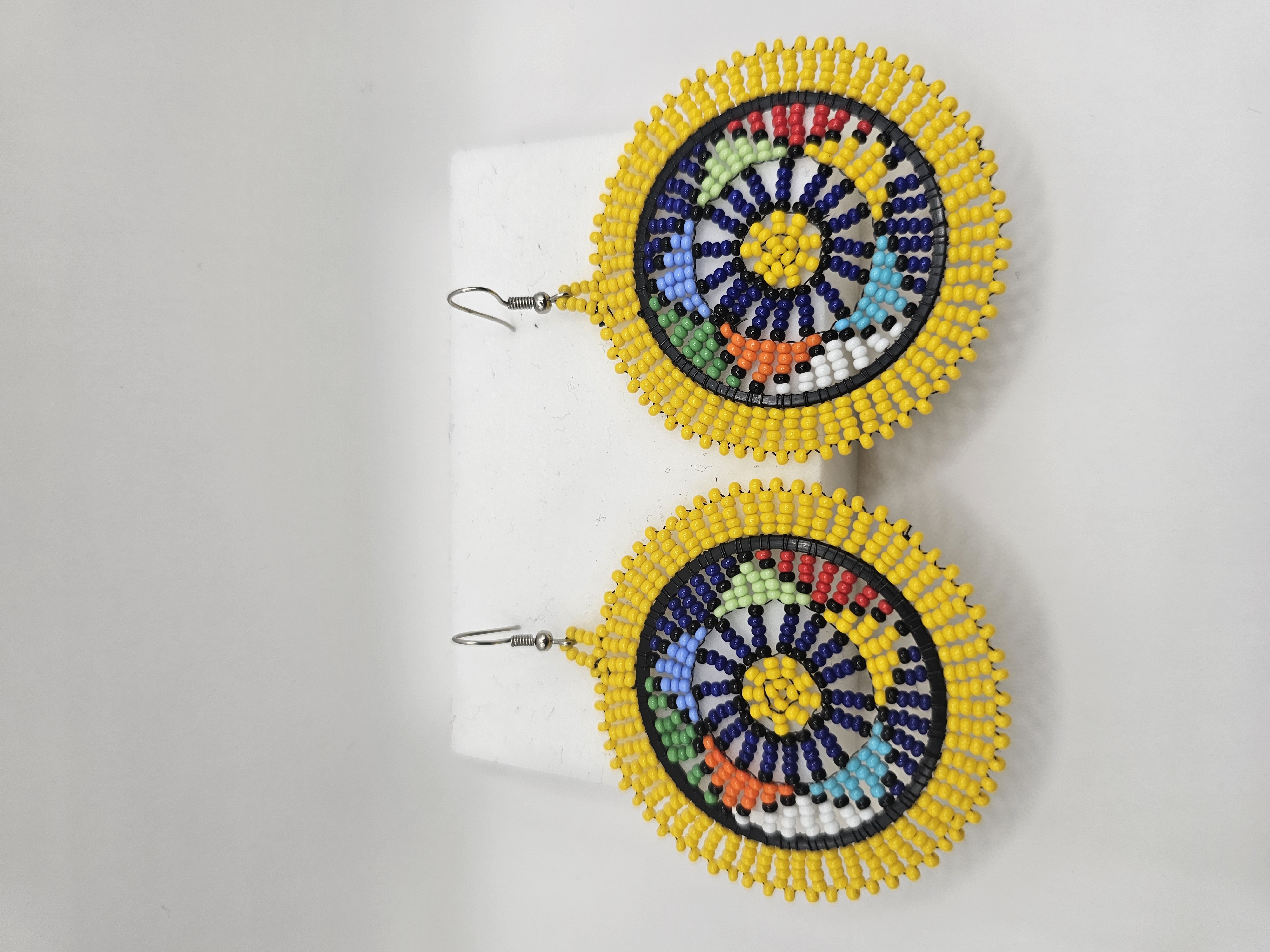 Colorful Beaded Hoop Earrings