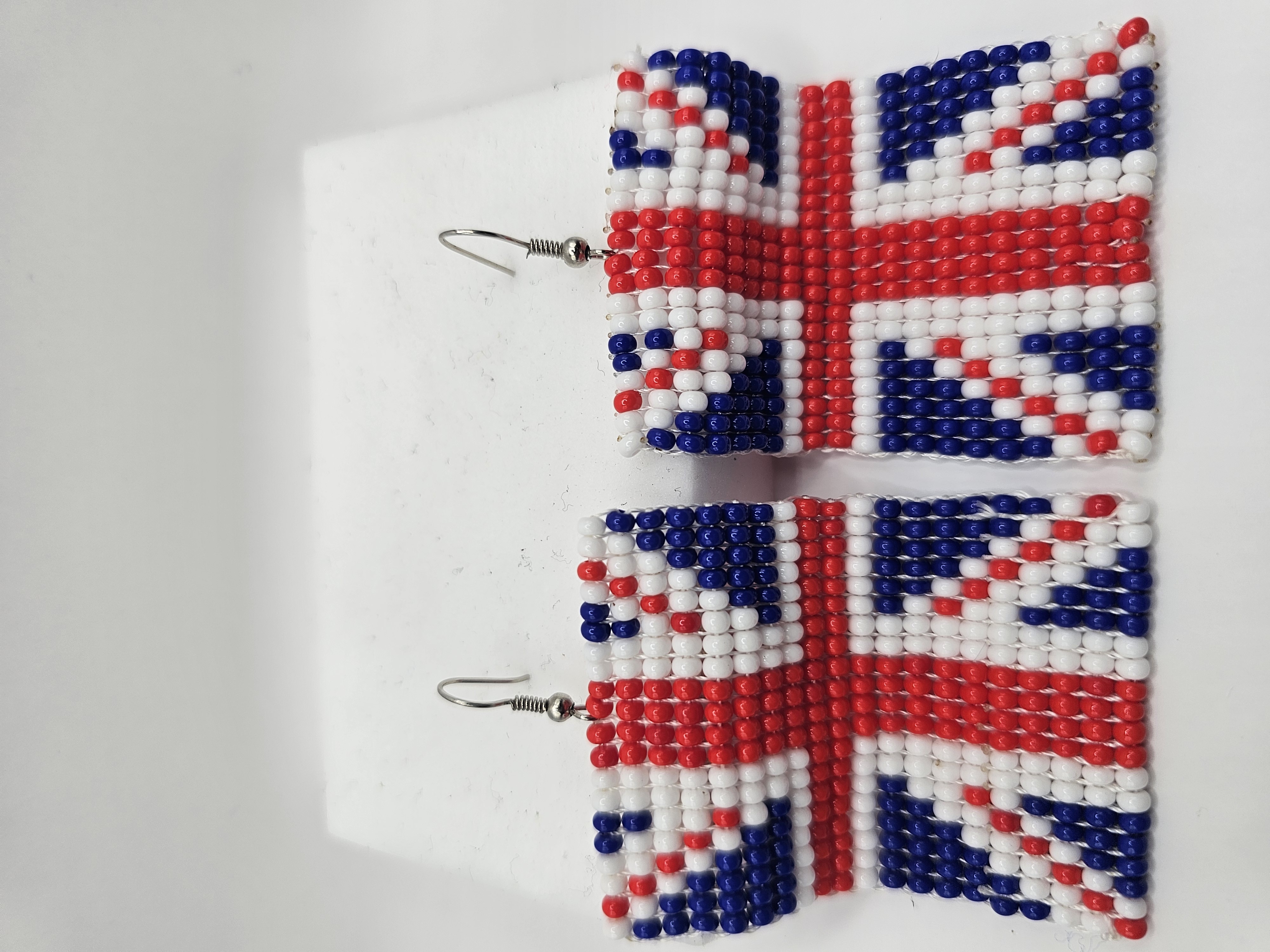 British Beaded Union Jack Earrings