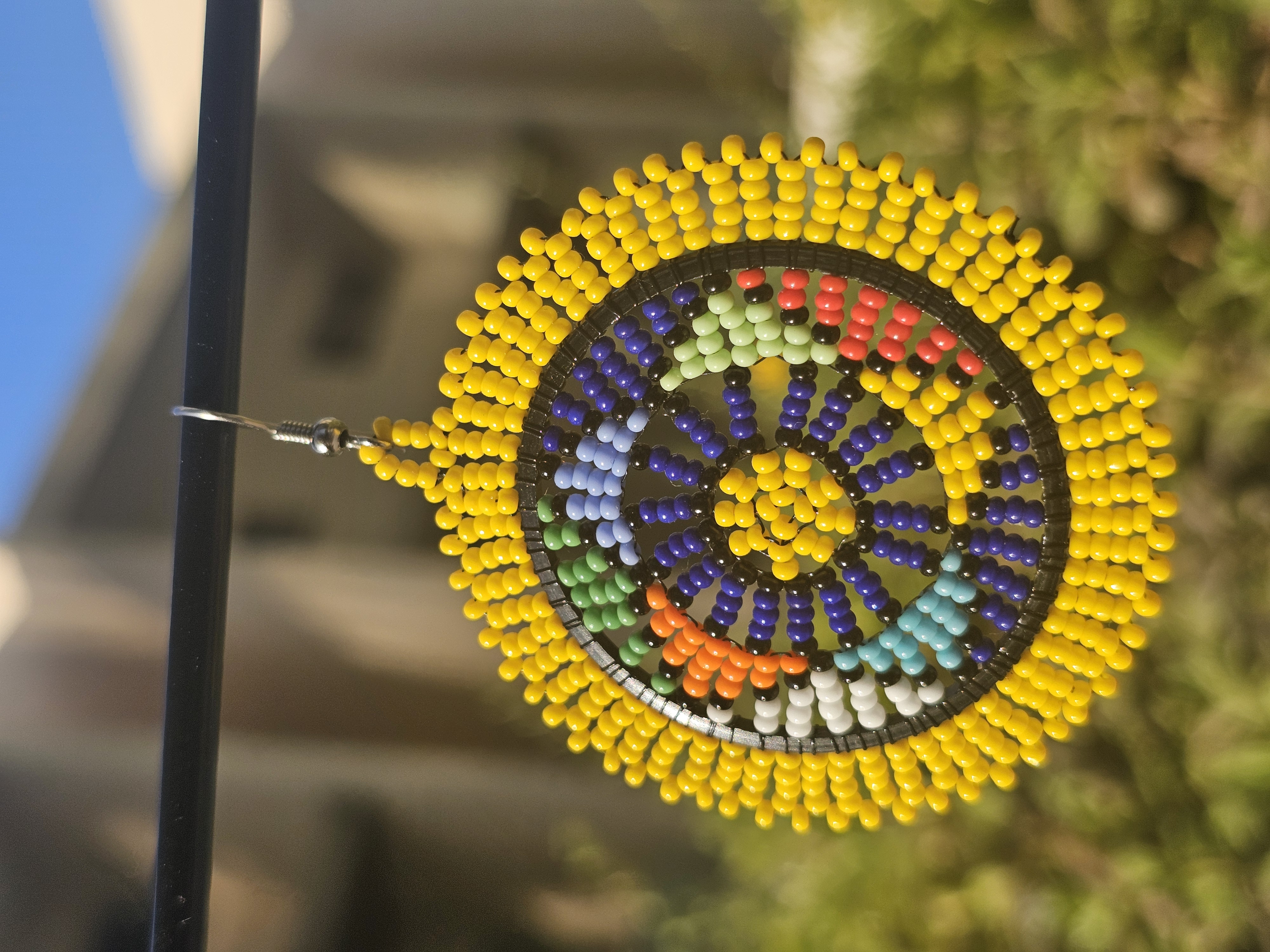 Colorful Beaded Hoop Earrings