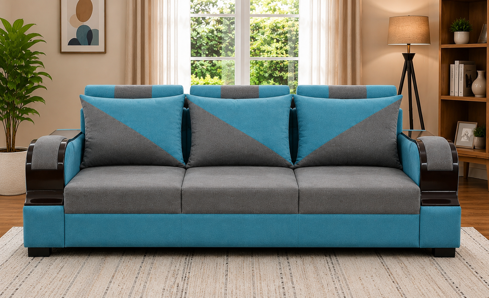Raza furniture sofa fabric 5 seater premium Lshape sofa comfortable seating durable wooden frame ideal for home and living room 