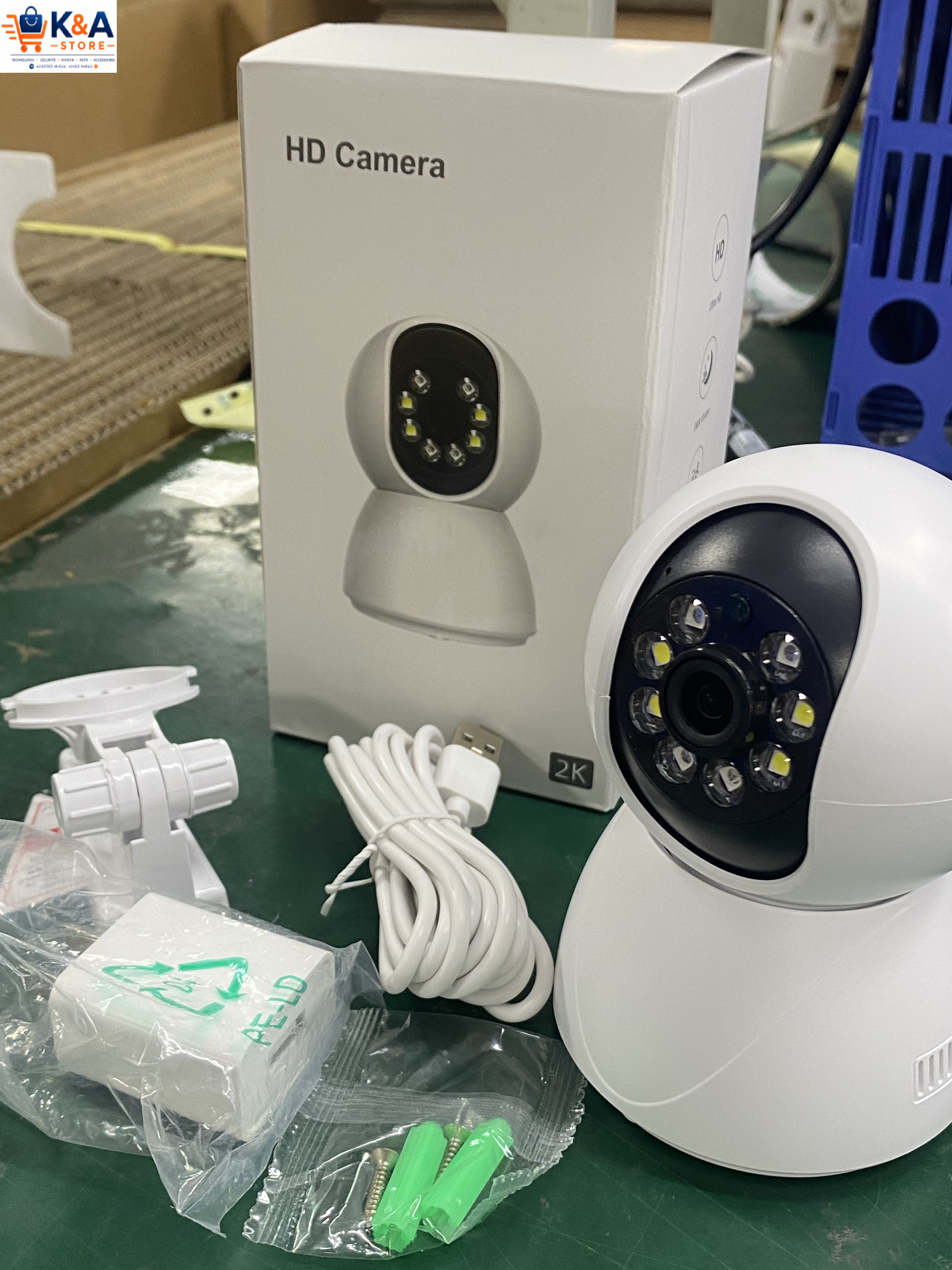 Mini caméra PTZ 360° 2K HD