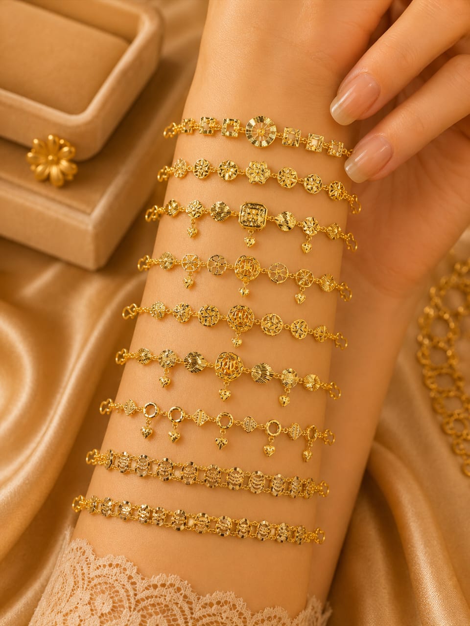 Gold Plated Delicate Bracelet Set