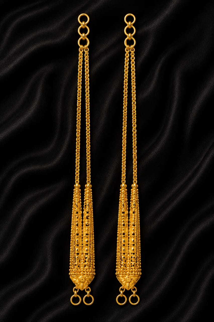 Elegant Gold Plated Ear Chains