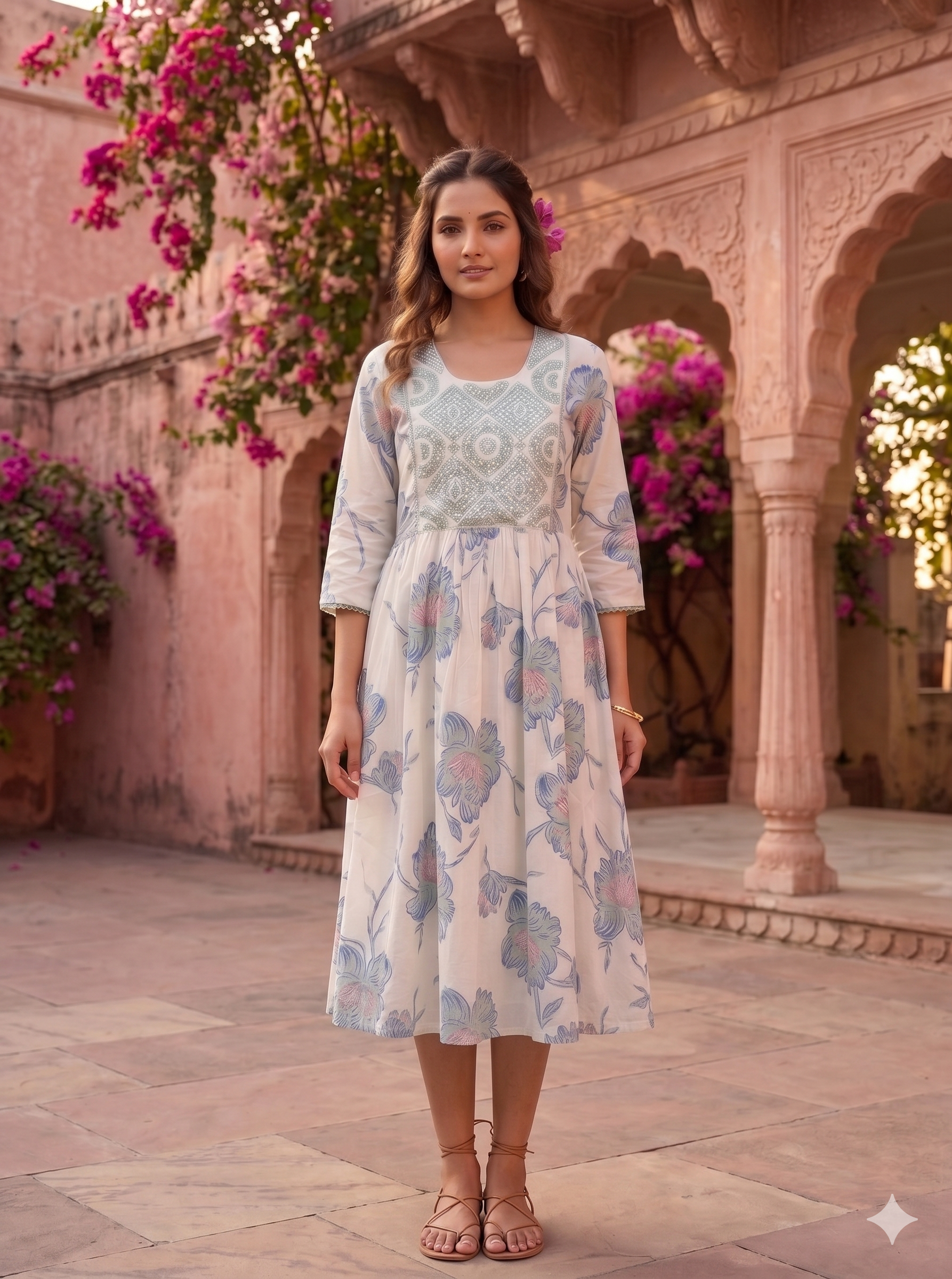 Floral Printed Midi Dress