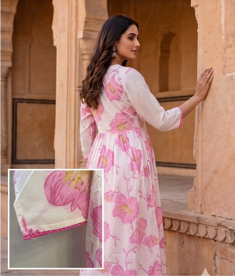 Floral Print Cotton Kurti