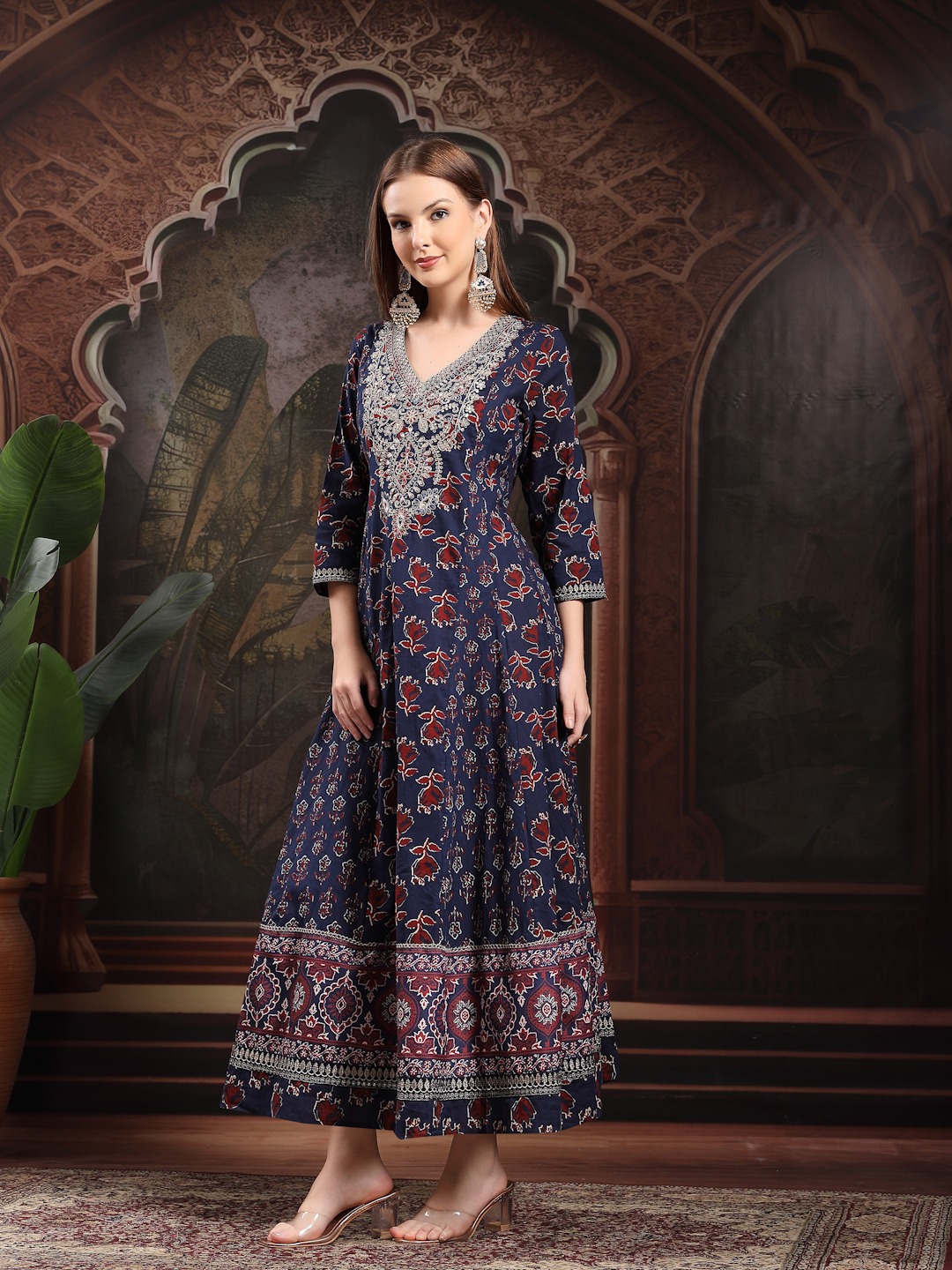 Floral Printed Anarkali Dress