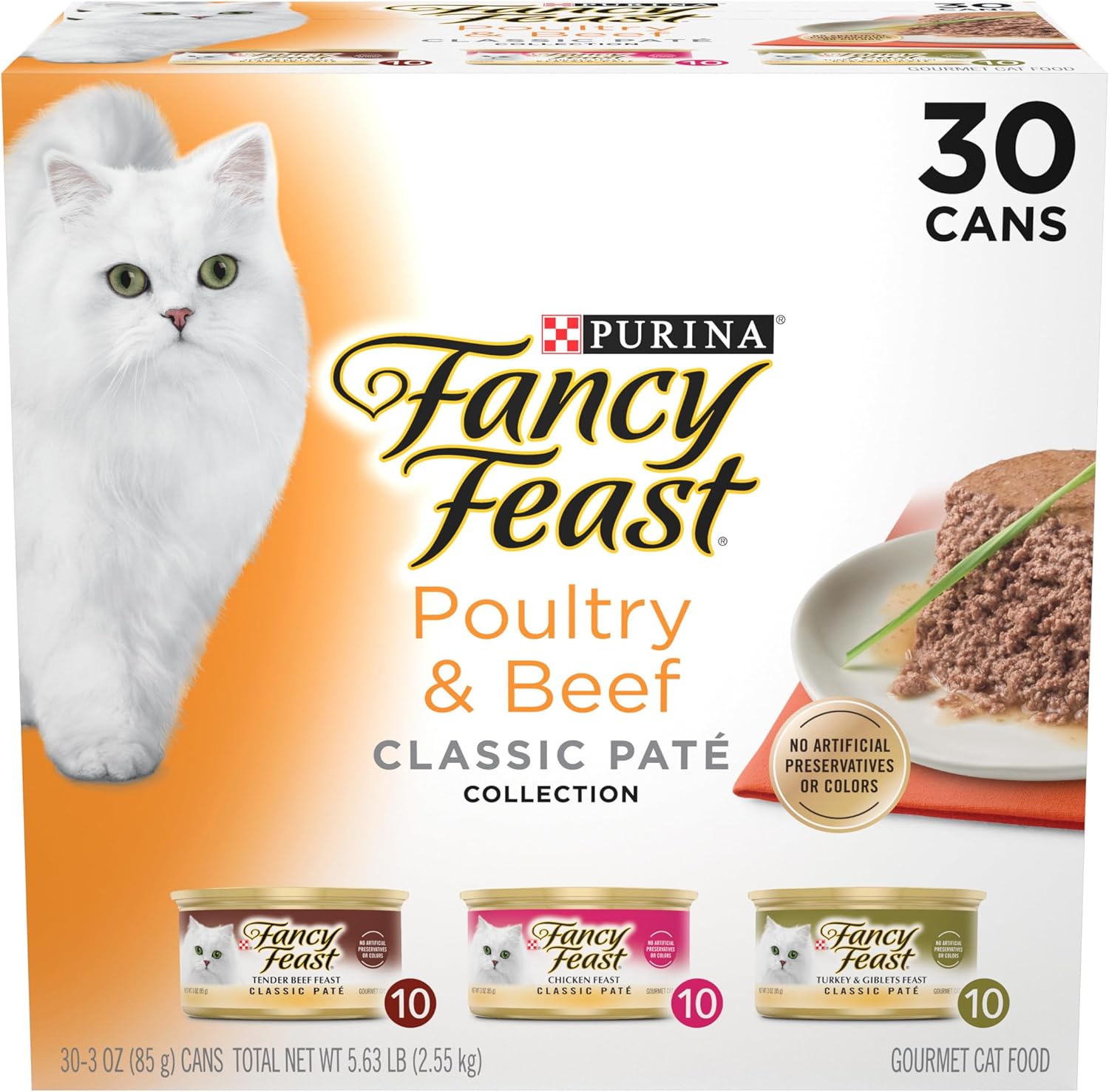 Fancy Feast Poultry and Beef Feast Classic Pate Collection Grain Free Wet Cat Food