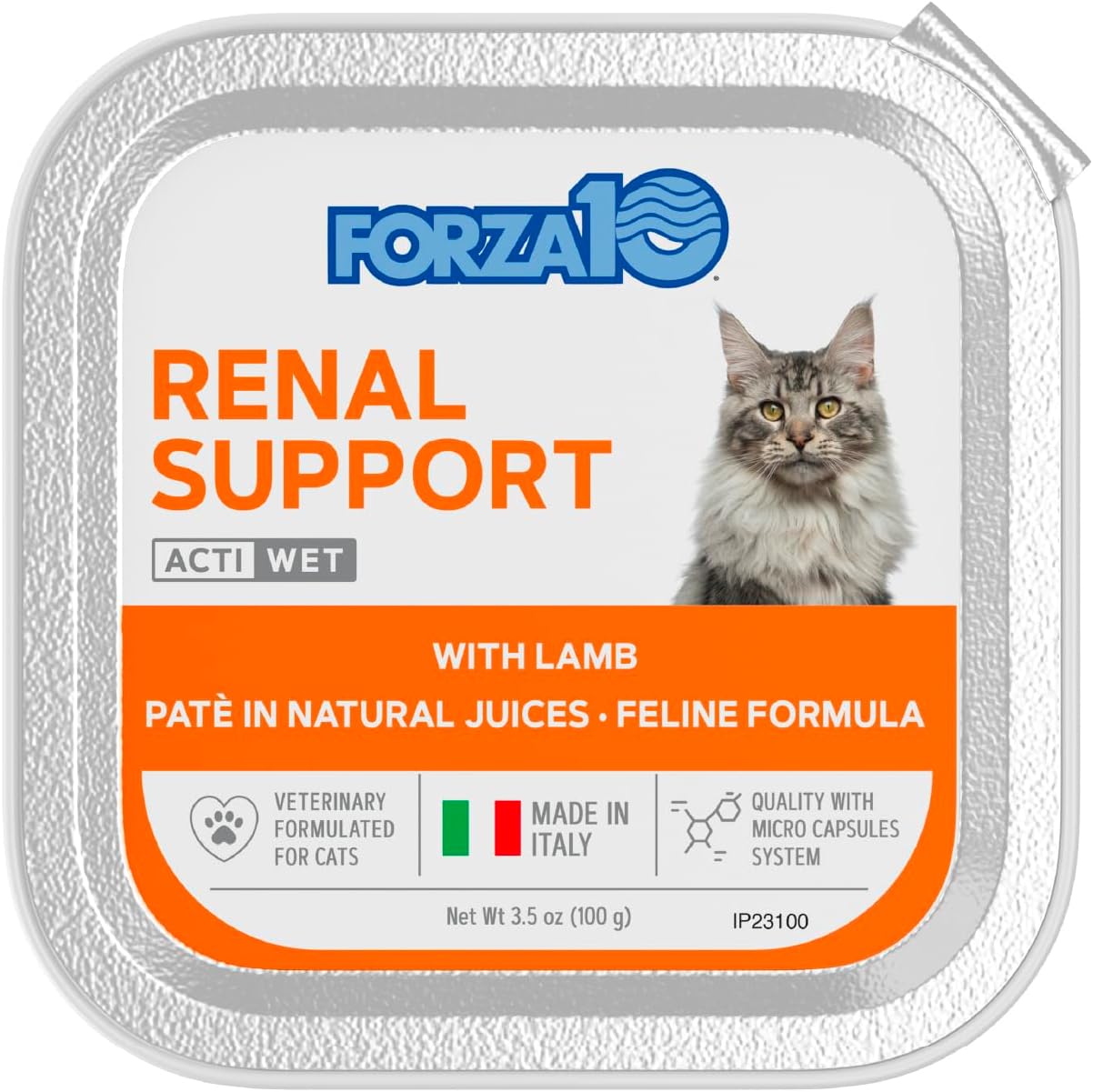 Forza10 - Cat Food, Vet-Formulated Renal Wet, Non GMO, Kidney Care Food with Lamb Flavor
