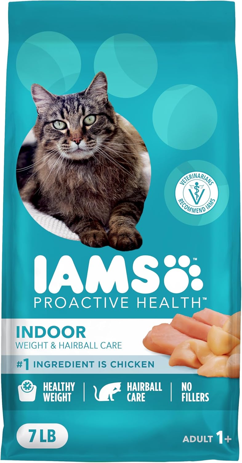 IAMS Proactive Health Dry Cat Food, Indoor Weight and Hairball Care Cat Food Dry Recipe