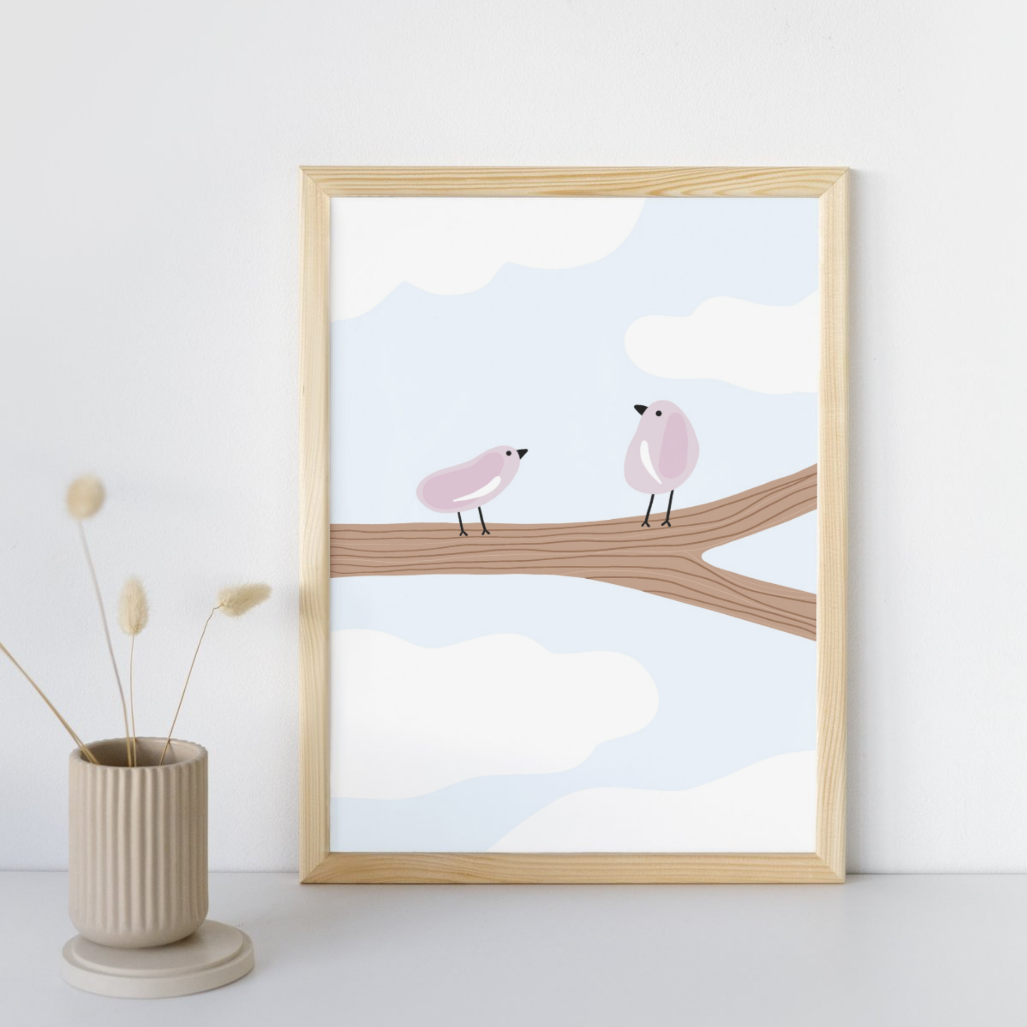 Minimalist Birds Wall Art- A4 Unframed