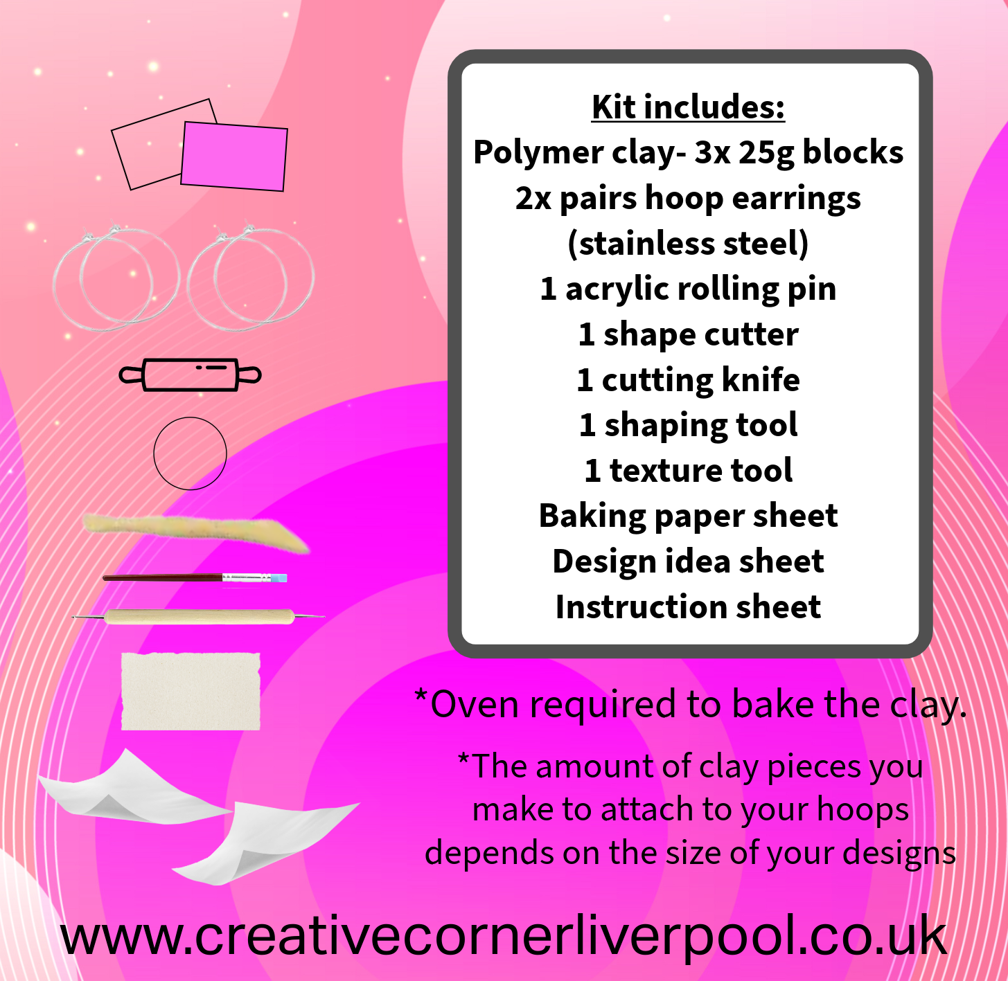 Polymer Clay Hoop Earrings Kit