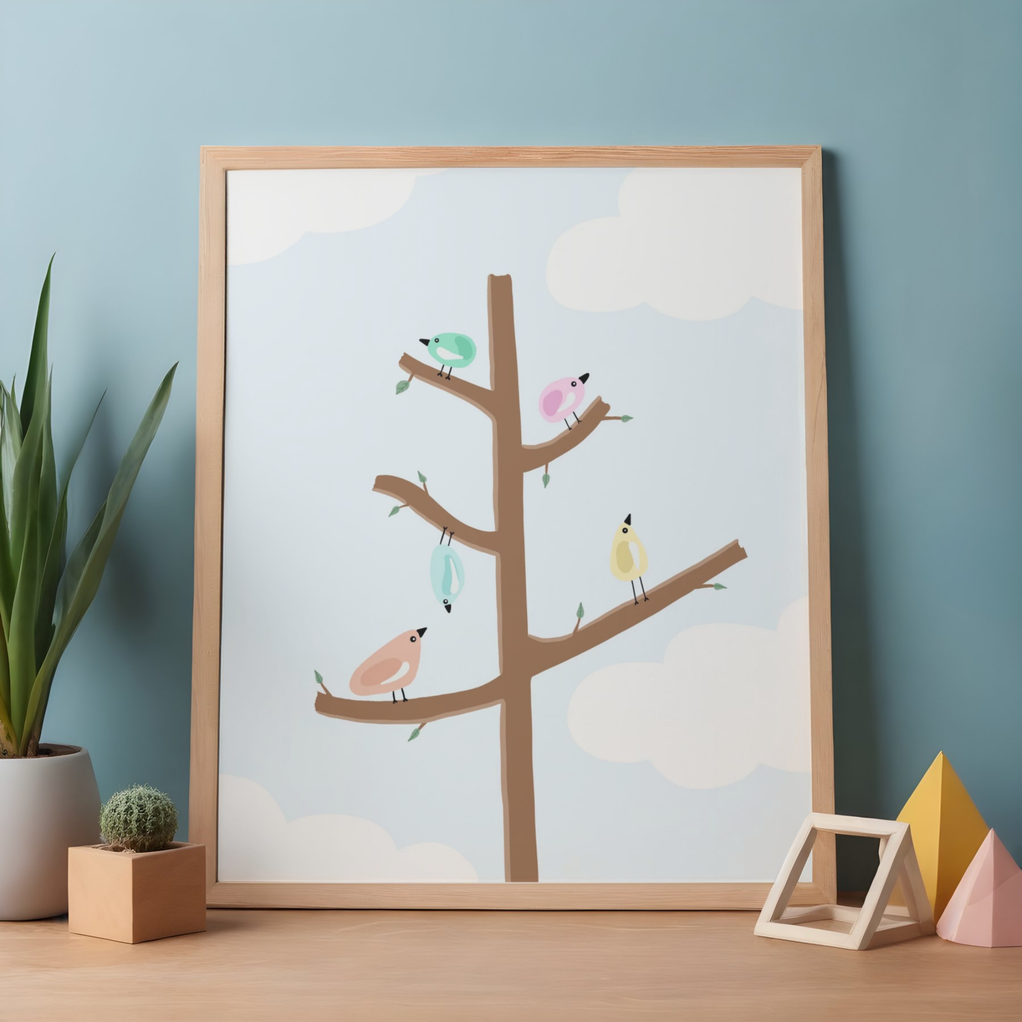 Minimalist Birds A4 Digital Art Print