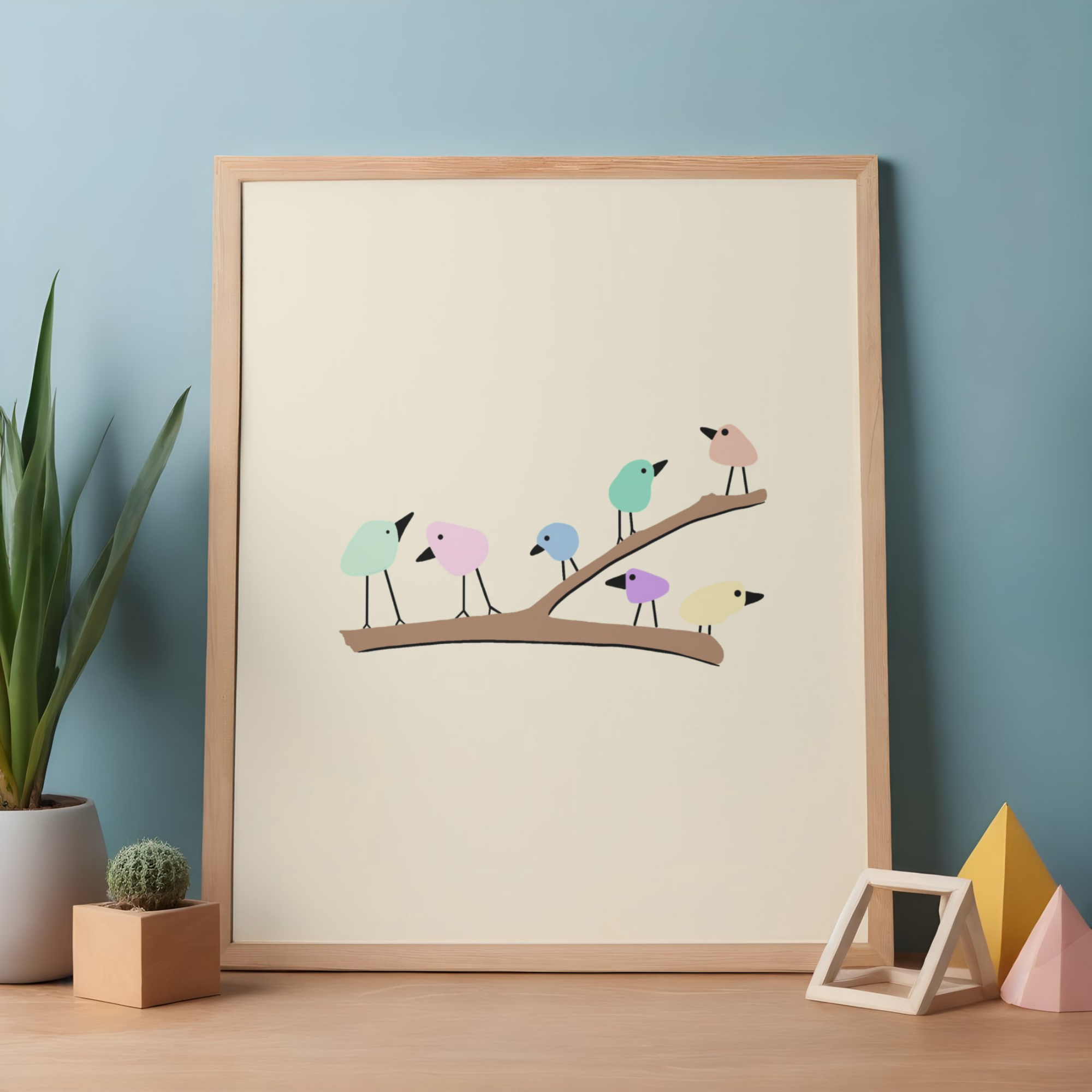 Minimalist Birds A4 Digital Art Print