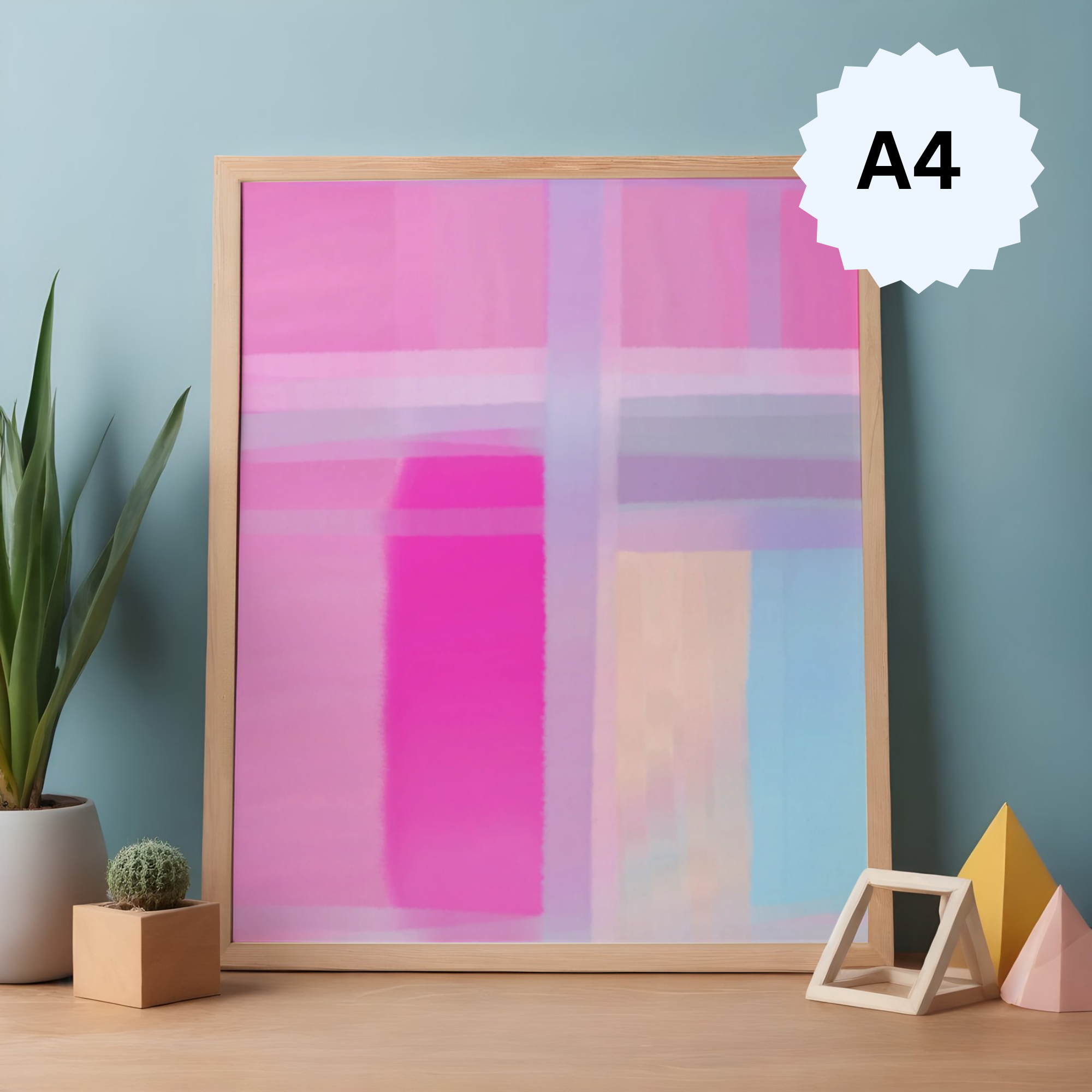 Pastel Grid Digital Art Print