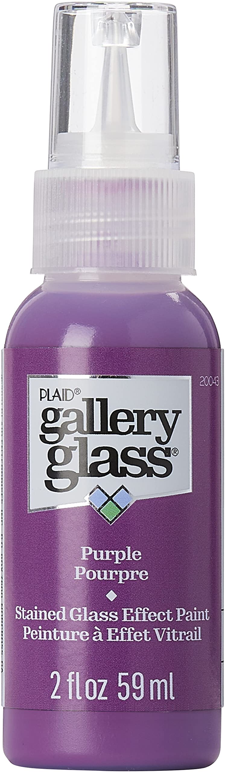 Gallery Glass, Purple Stained Glass 2 fl oz Brilliant Smooth Finish Paint, Perfect for Easy to Apply DIY Arts and Crafts, 20043