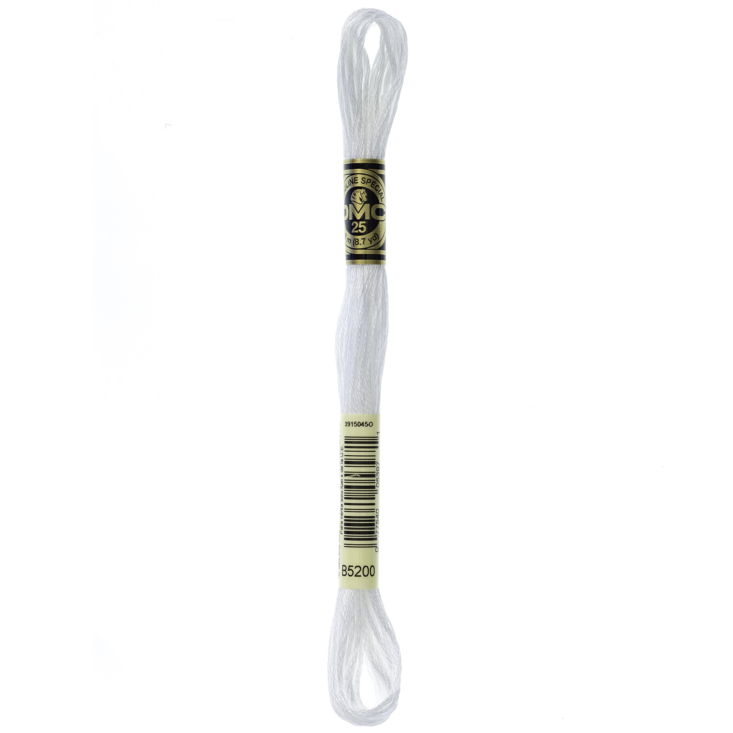 DMC 117-B5200 6 Strand Embroidery Cotton Floss, Snow White, 8.7-Yard