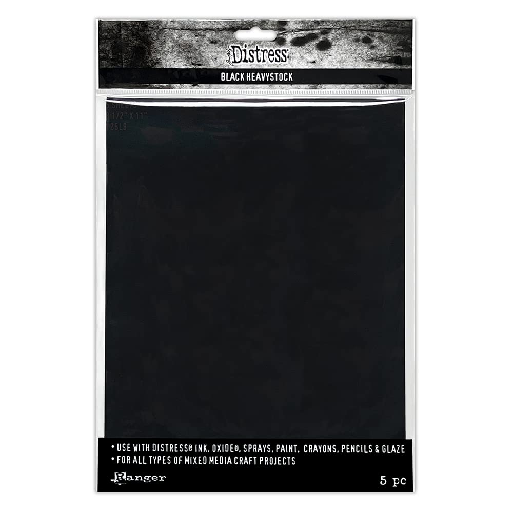 Tim Holtz Distress Black Heavystock 8.5 x 11, 5 pack TDA79293