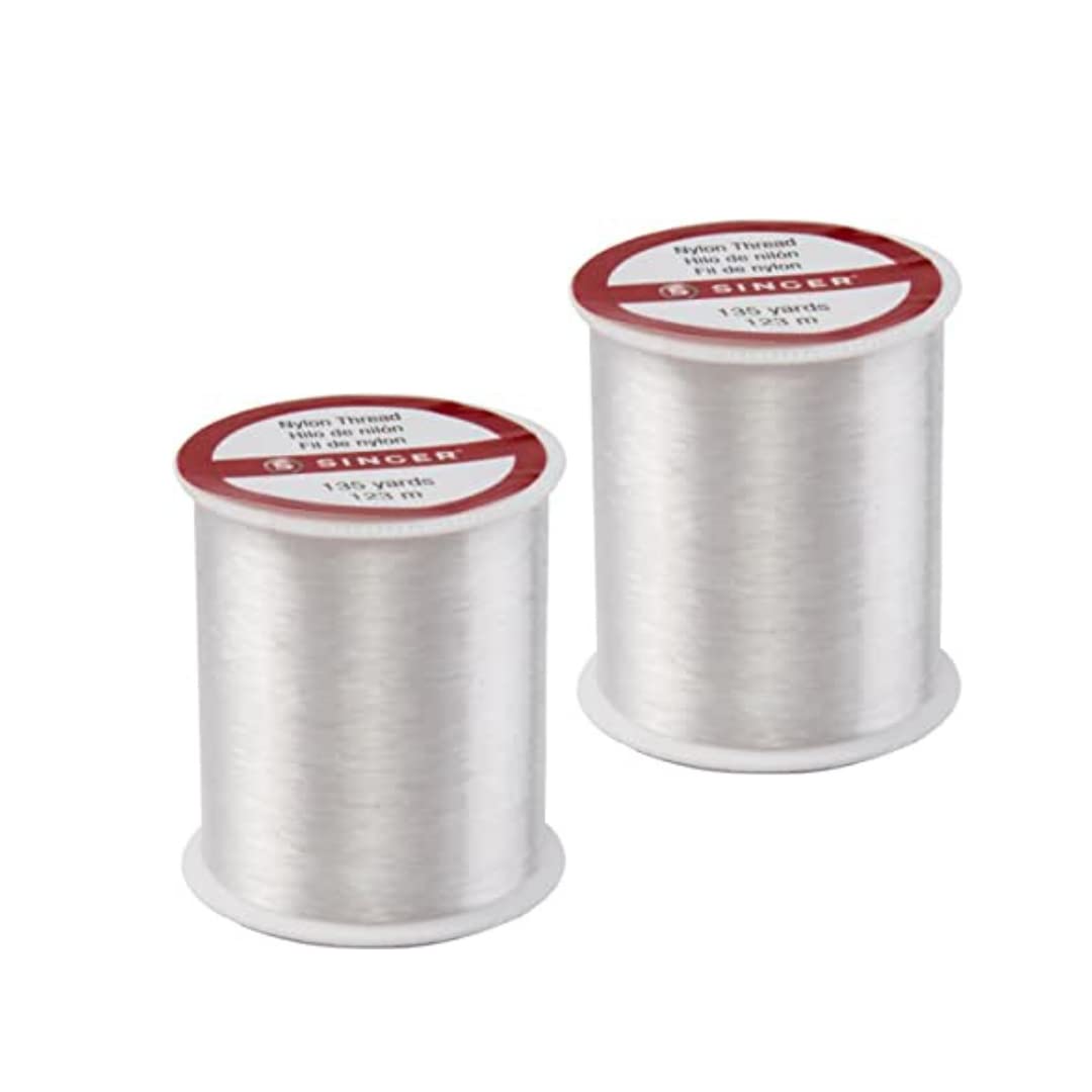 Singer 00260 Clear Invisible Nylon Thread, 135-Yard 2 Pack Total 270-yards