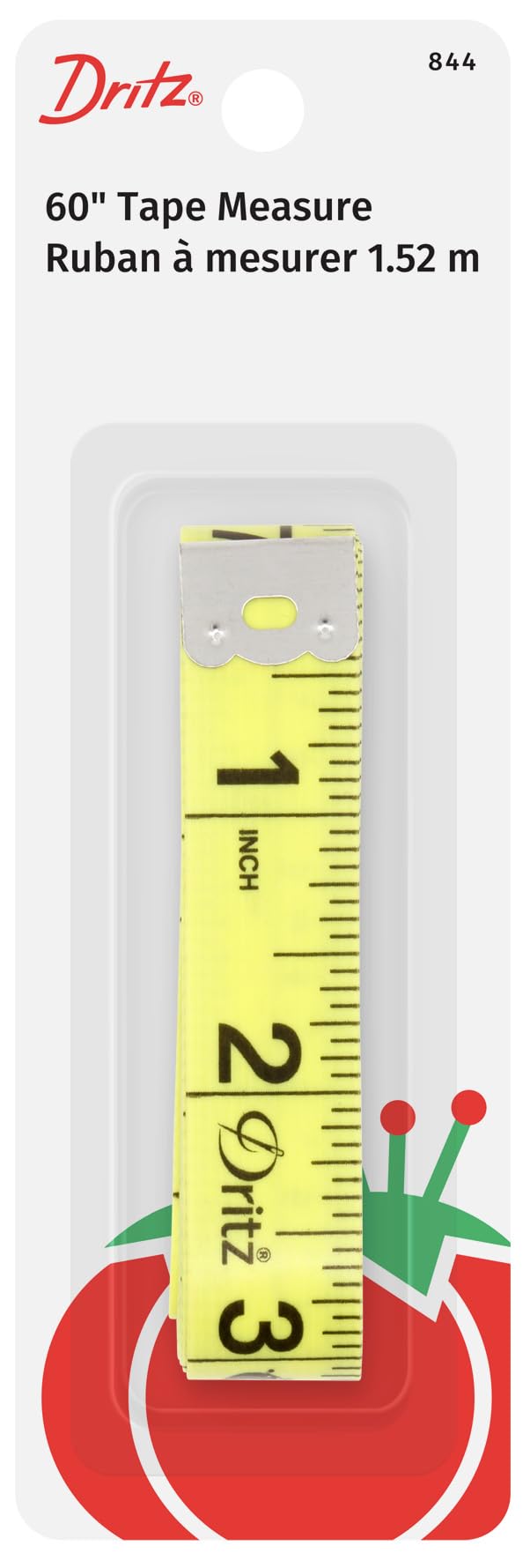 Dritz 5/8" x 60" Tape Measure, Inches and Centimeters, Yellow