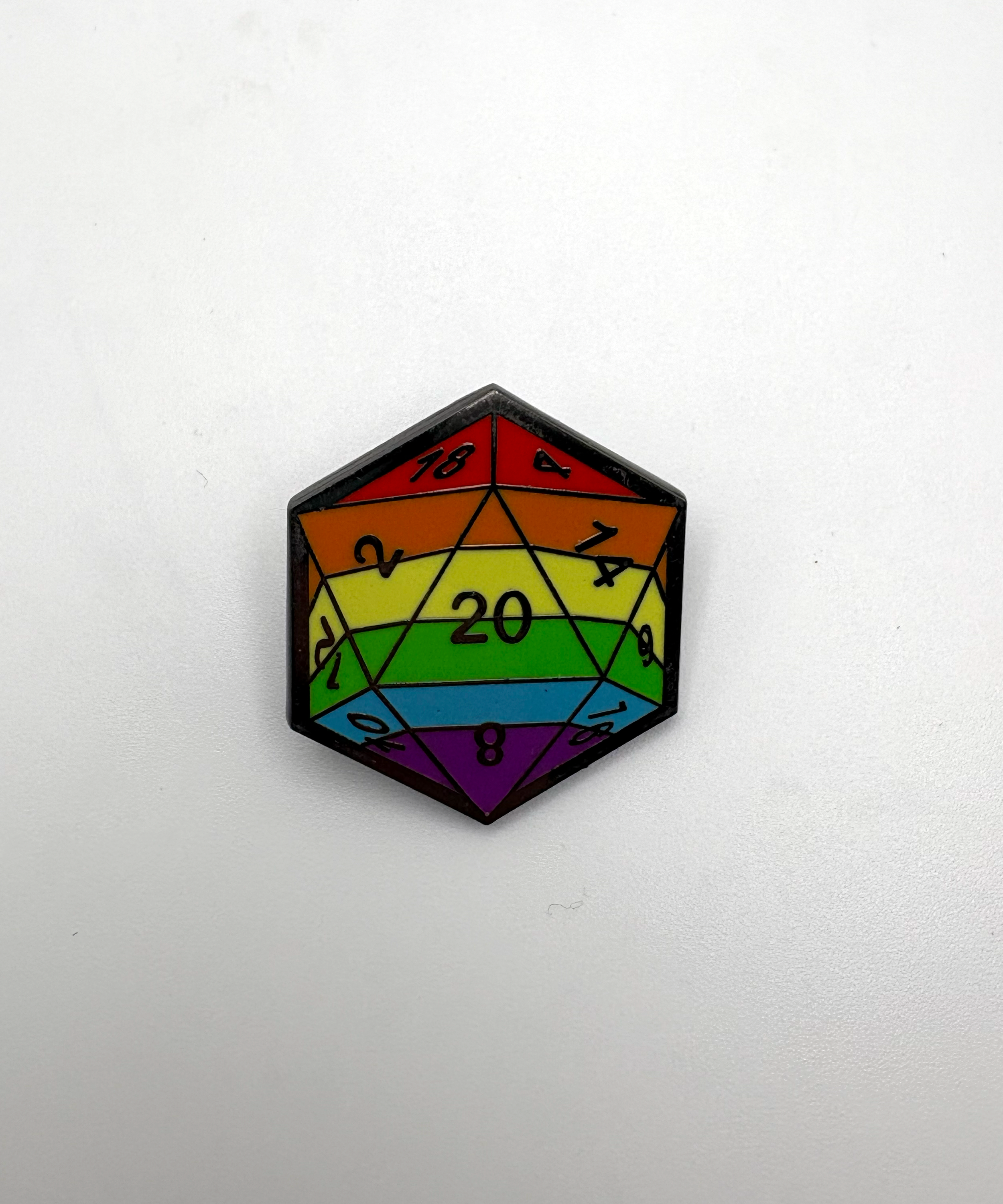 Rainbow Pride D20 Pin