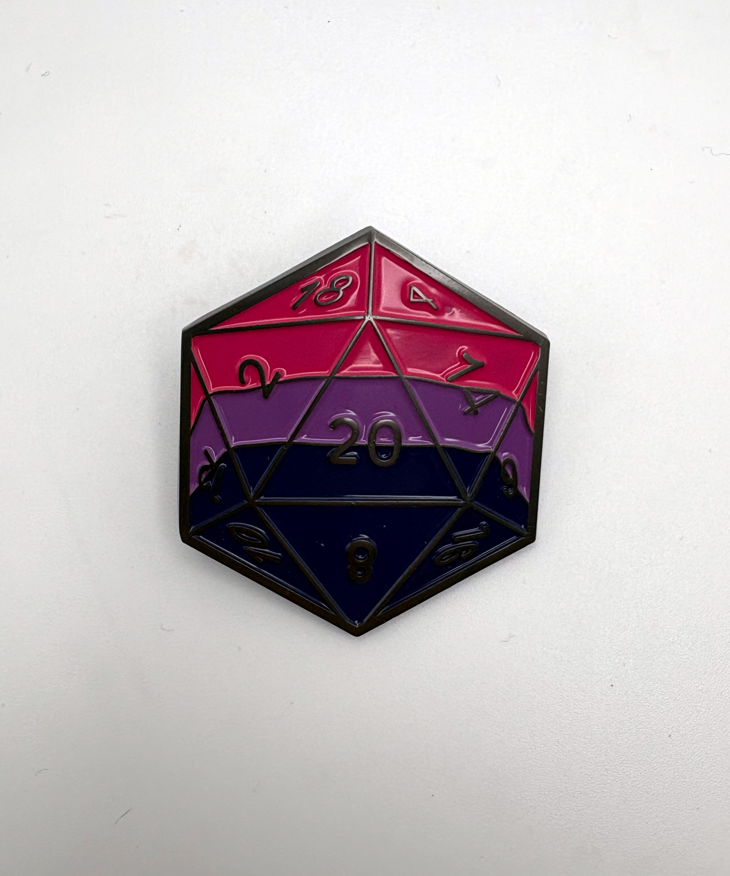 Bisexual D20 Enamel Pin