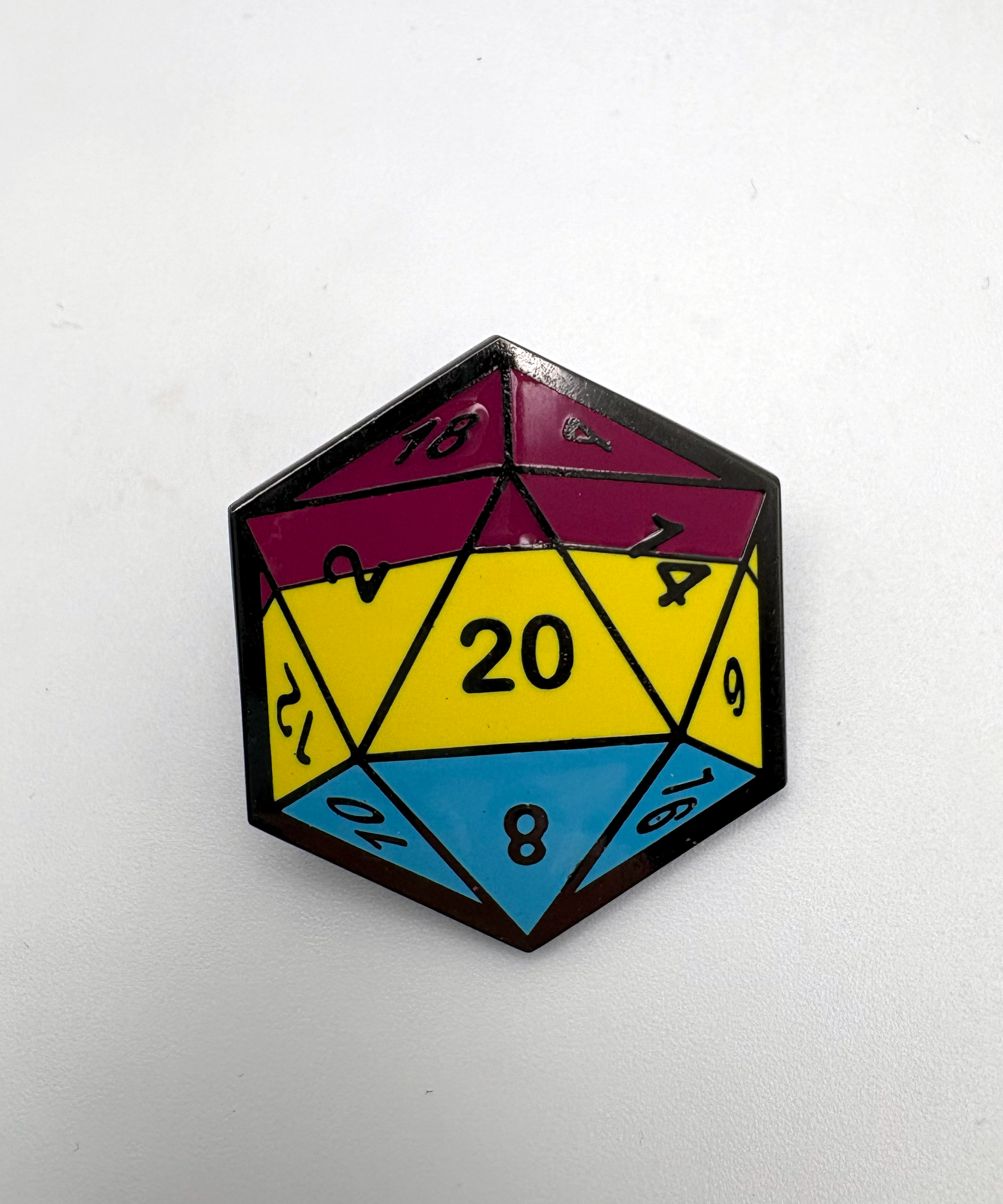 Pansexual D20 Enamel Pin